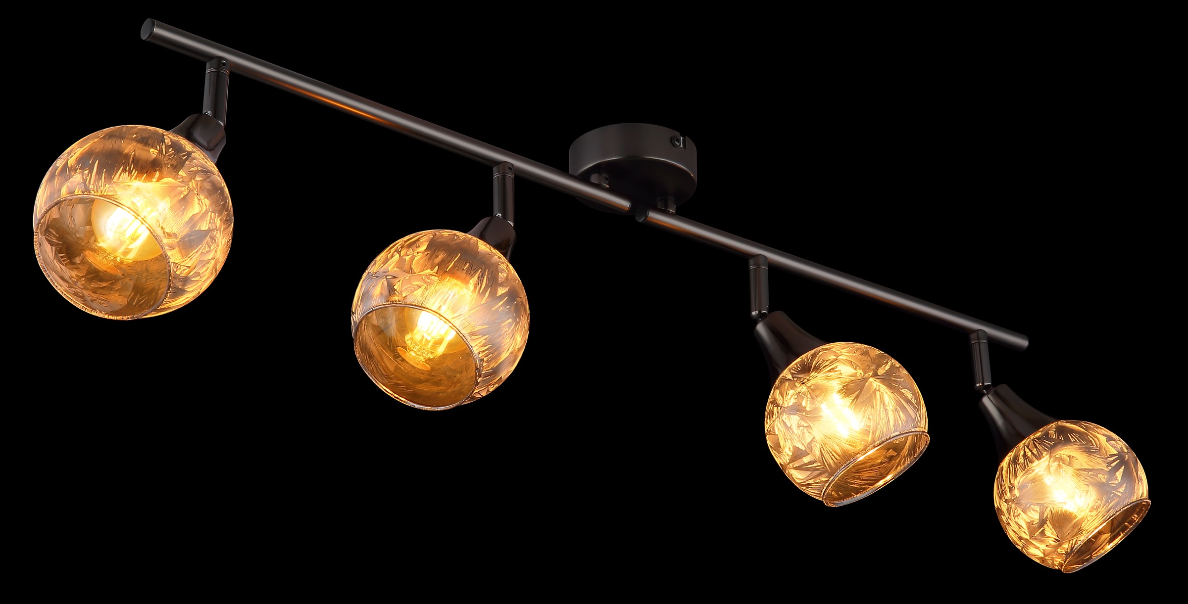 GLOBO LIGHTING Deckenspot »FROSTA« E14 1 Stk. Schwarz-chrome Strahler mit geeistem Glas, dreh-/schwenkbar