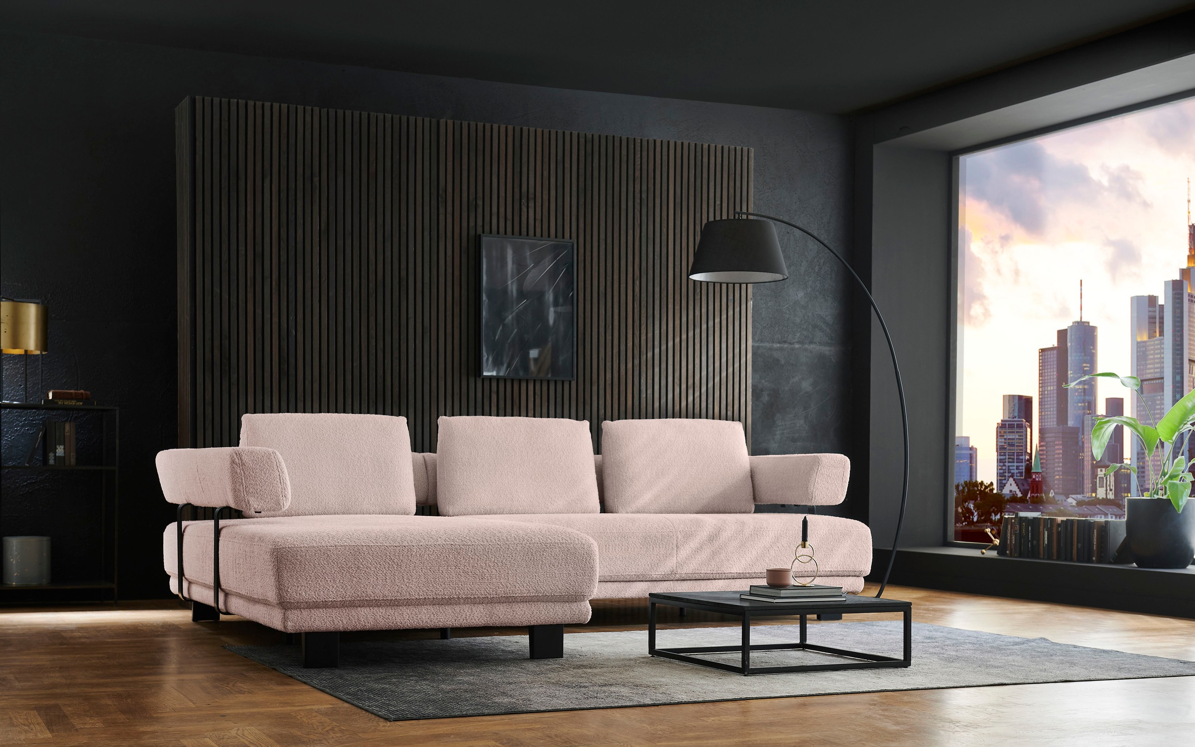 HUKLA Ecksofa "HU-HP18064 L-Form" Optional mit motorischer Vorziehbank, sty günstig online kaufen