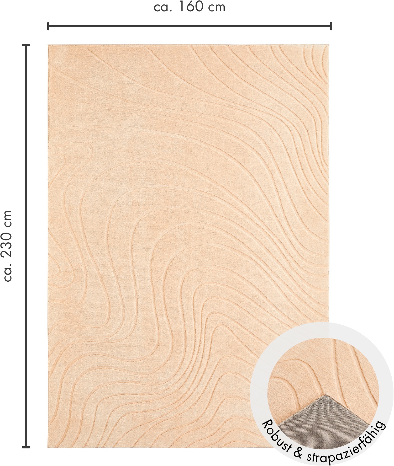 Andiamo Teppich »Dale«, rechteckig, 10 mm Höhe, Uni Farben, Hoch-Tief-Struktur, Carving-Effekt, Wohnzimmer