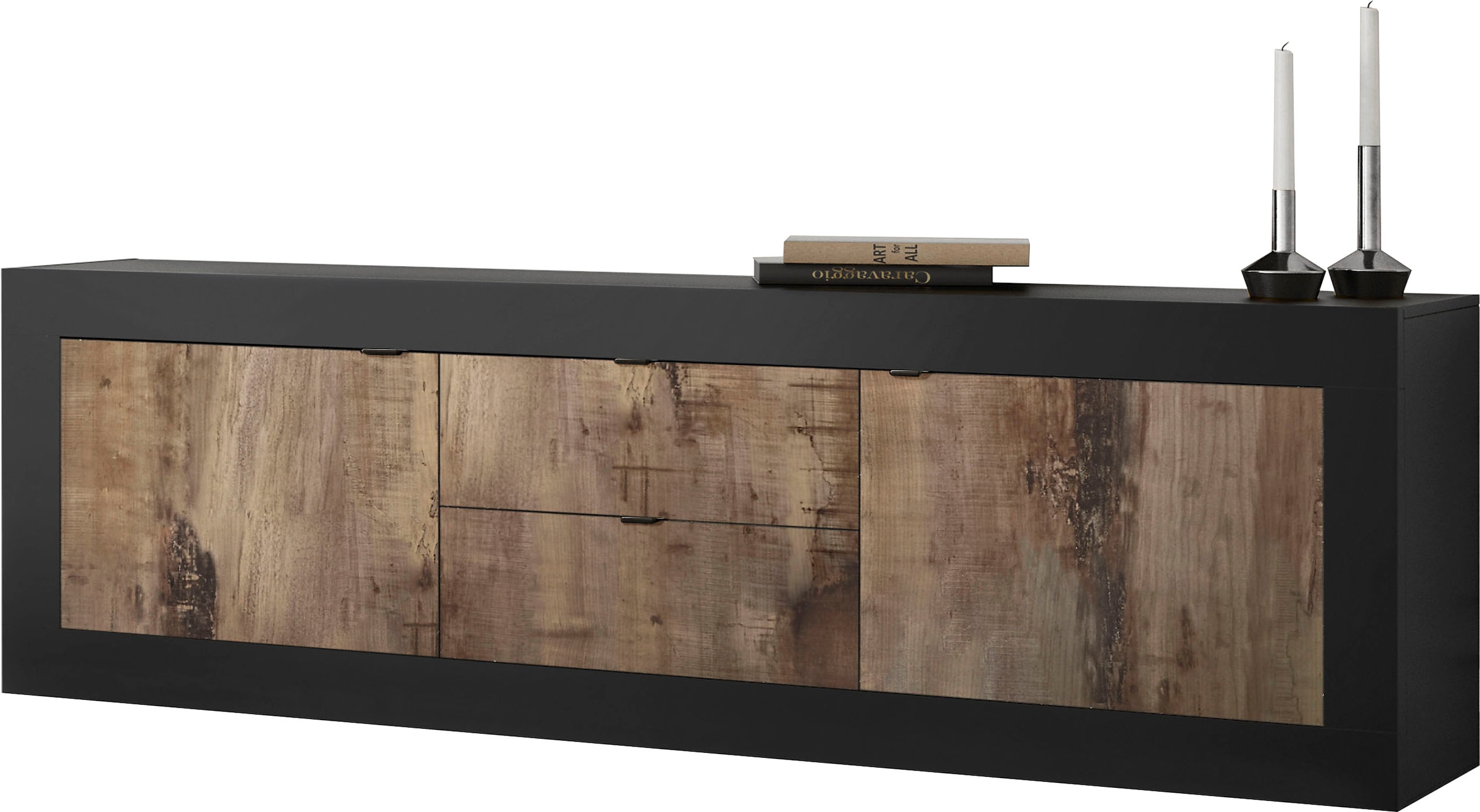 Home affaire Lowboard "Basic Breite 210 cm, TV-Board 2 Türen, 2 Schubkästen günstig online kaufen