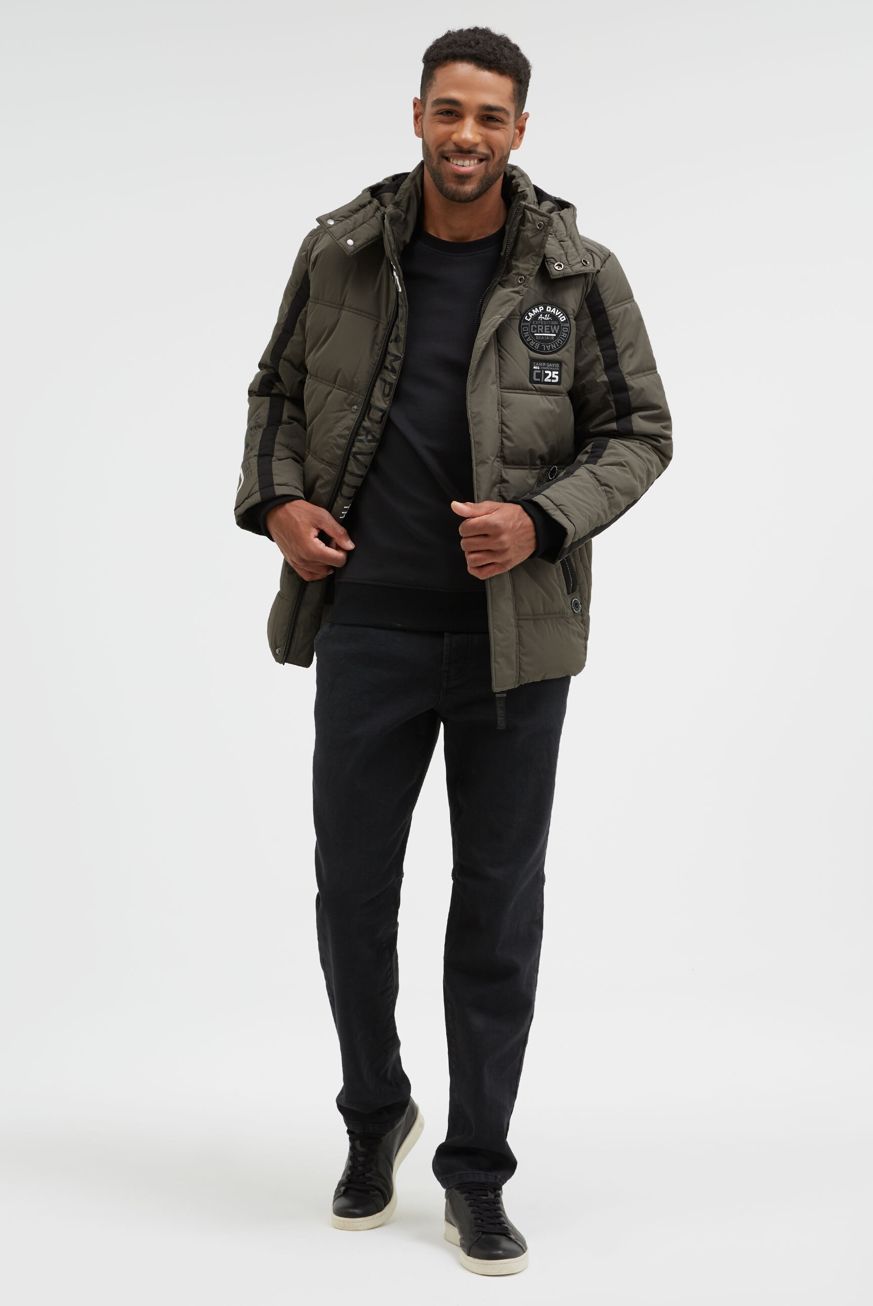 CAMP DAVID Winterjacke mit Kapuze mit Innentaschen