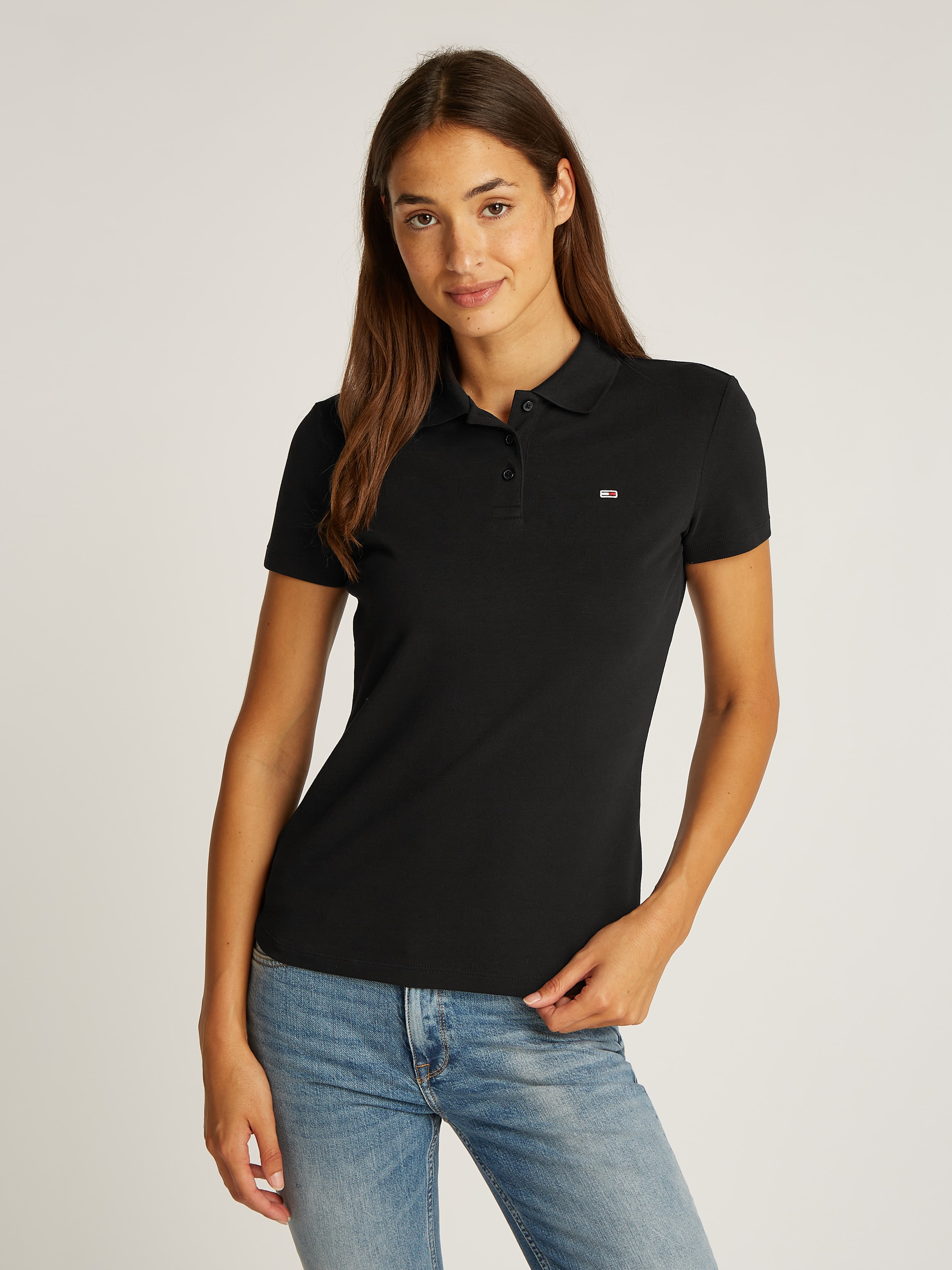 Tommy Jeans Poloshirt "TJW SLIM ESSENTIAL POLO SS", mit Logostickerei günstig online kaufen