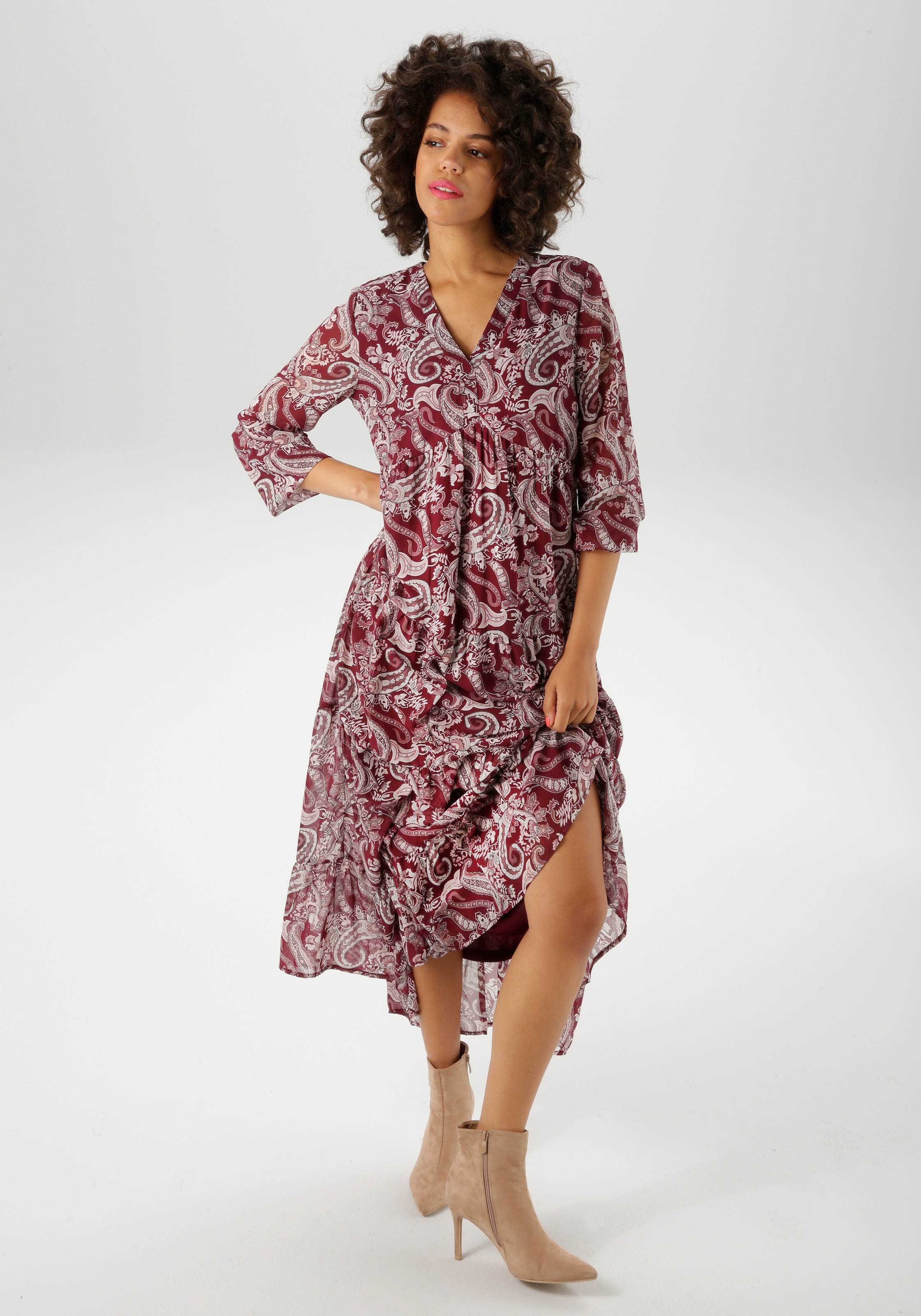 Aniston CASUAL Maxikleid, mit farbharmonischem Paisley-Muster - NEUE KOLLEKTION
