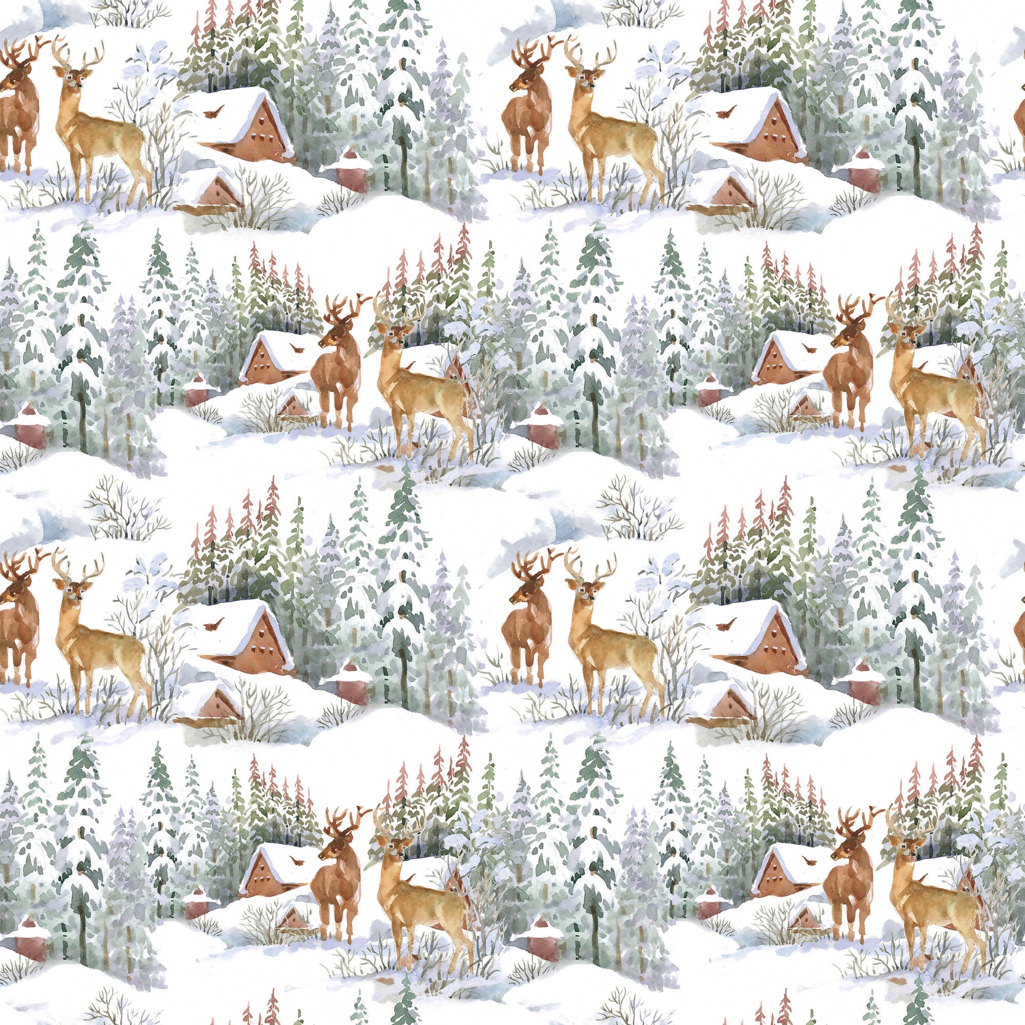 queence Dekokissen »Fabian«, Kissenhülle,Winterlandschaft,Rehe,Schnee,Winterlich,Festlich,Natur