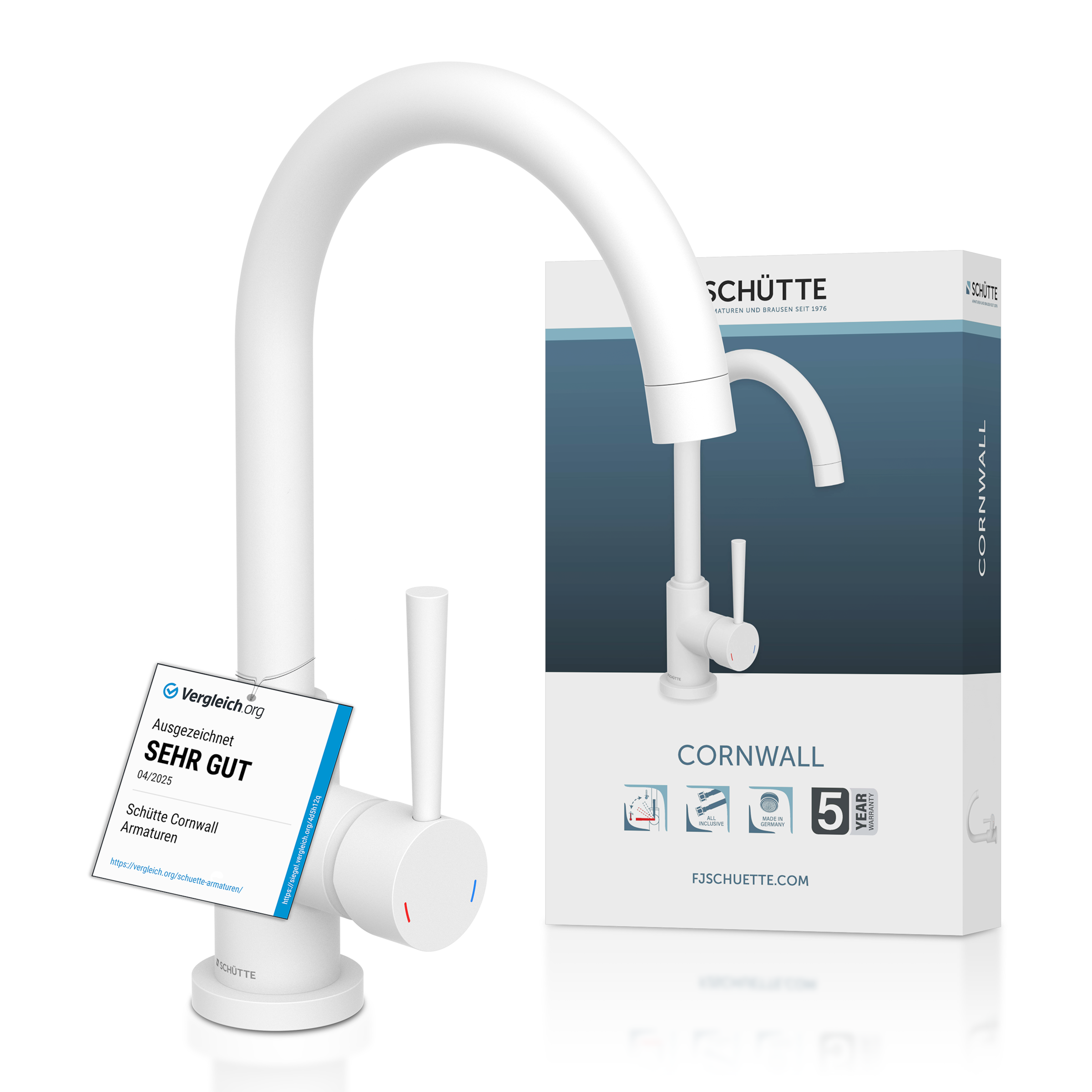 Schütte Spültischarmatur »CORNWALL« praktische Cold-Start-Funktion zum Energiesparen, 360° schwenkbar