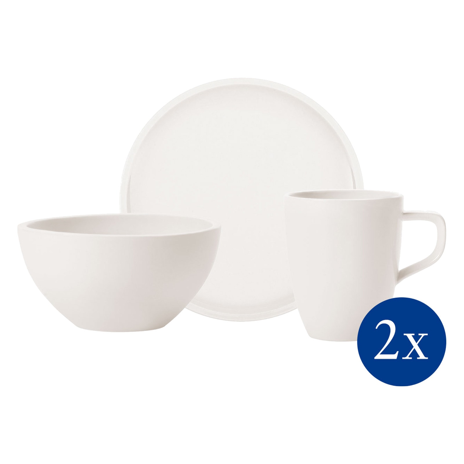 VILLEROY & BOCH Geschirr-Set "Frühstücks-Set Artesano Original weiß", weiß, Geschirr-Sets