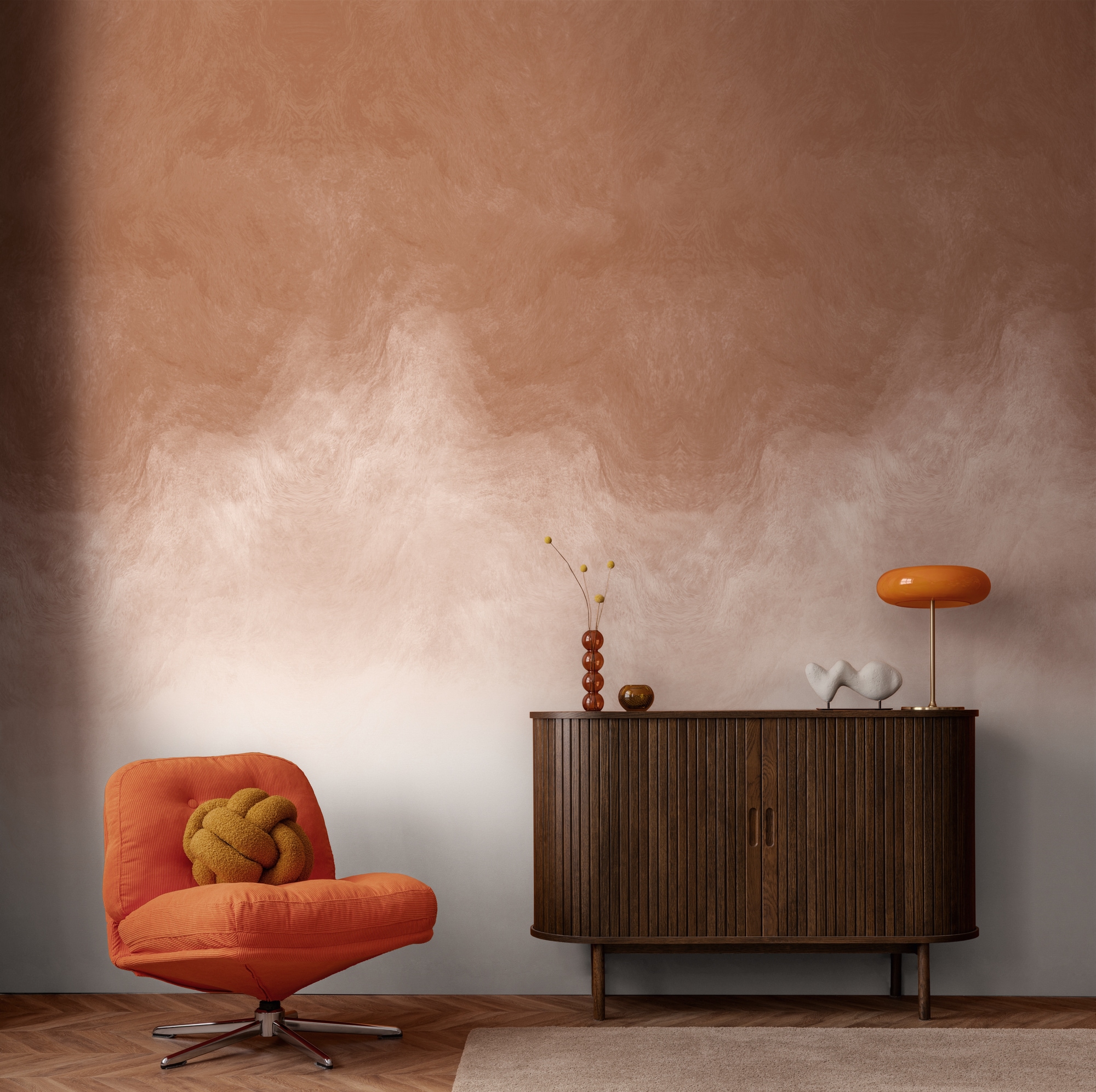 living walls Vliestapete »Vibes & Styles Caldera – Soft Gradient Fototapete« Kunst leicht strukturiert Sanfter Farbverlauf im Aquarellstil mit weicher, moderner Ausstrahlung