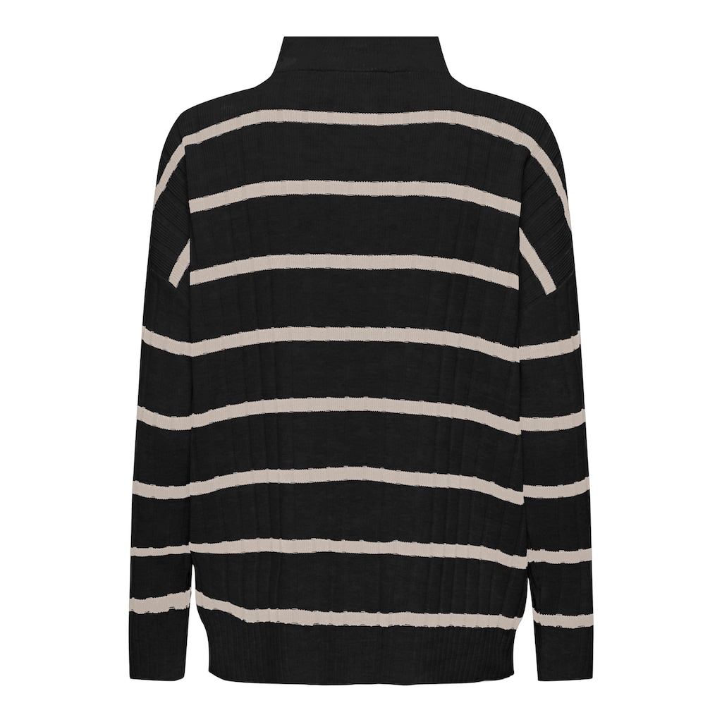 ONLY Stehkragenpullover »ONLNEW TESSA LS STRIPE HALF ZIP KNT«