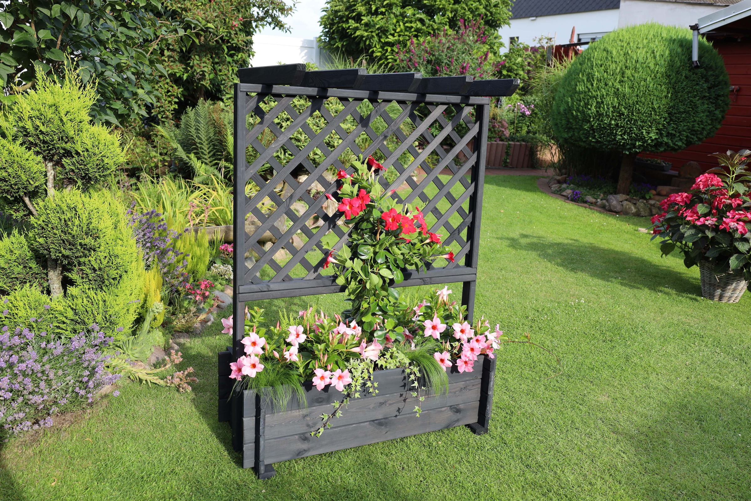 promadino Spalier, Pergola mit Pflanzkasten, BxTxH: 102x65x140 cm
