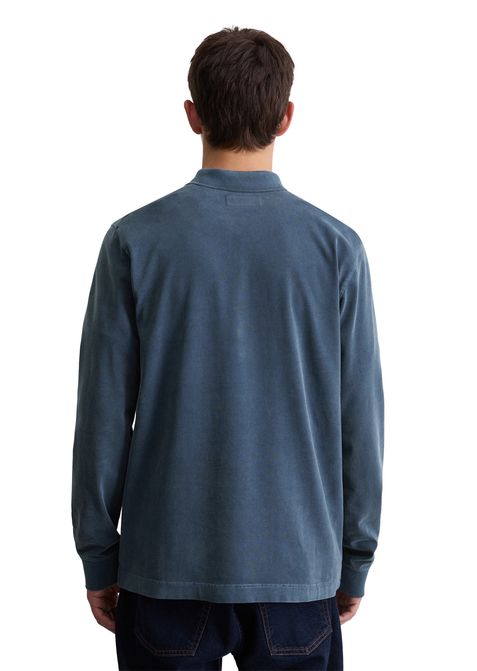 Thumbnail - Marc OPolo Langarm-Poloshirt "aus reiner Bio-Baumwolle"