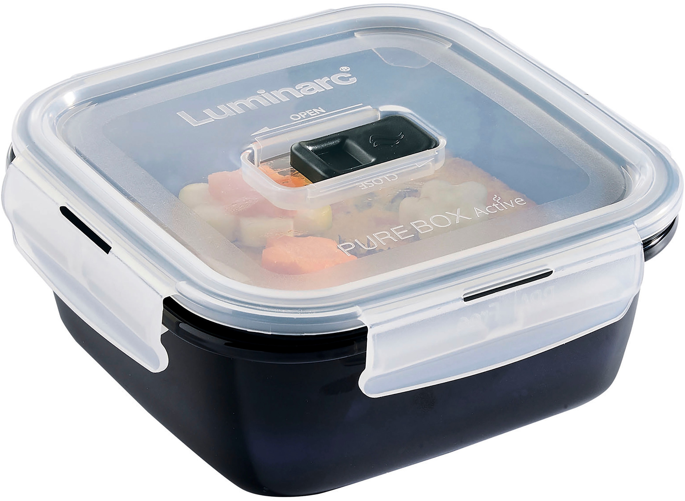 Luminarc Frischhaltedose »Black Box«, (Set, 2 tlg.), Luft-/wasserdicht/ Clip & Close Verschluss, 76/122 cl