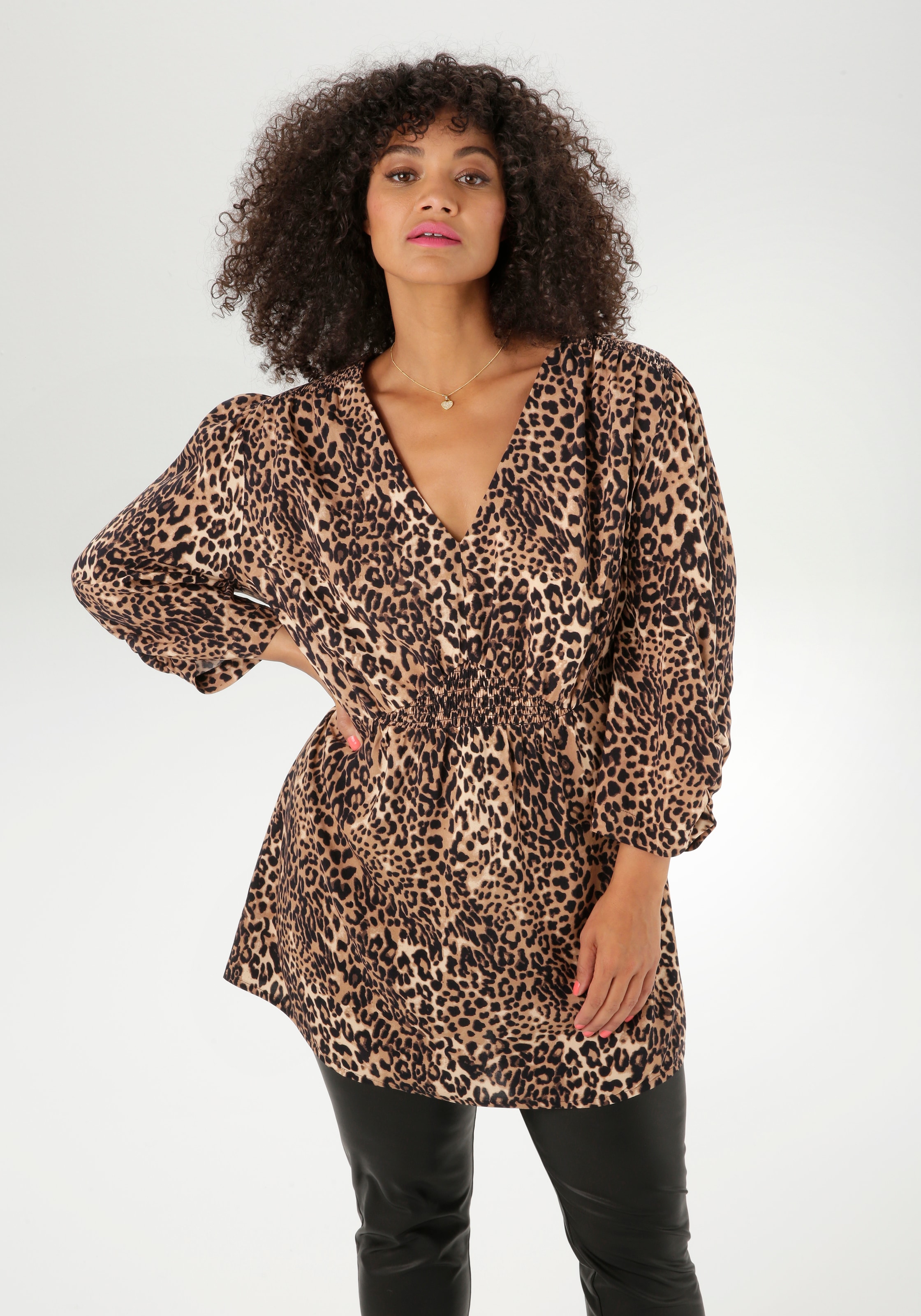 Aniston PLUS Schlupfbluse, in aktuellen Leoprint - NEUE KOLLEKTION günstig online kaufen