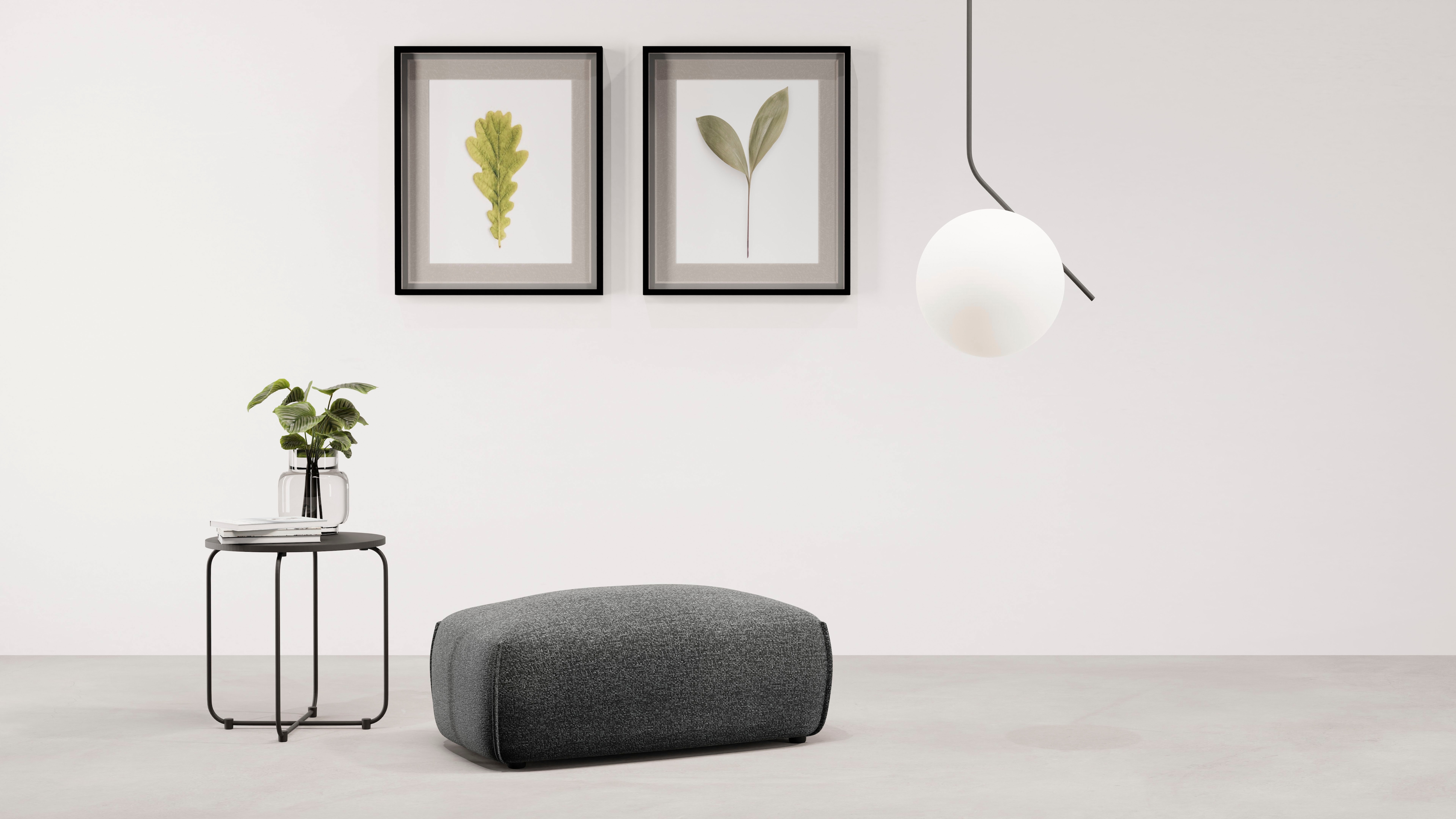 TRENDMANUFAKTUR Polsterhocker "Shawn elegant und bequem" organische Form, mit hochwertigem Bezug
