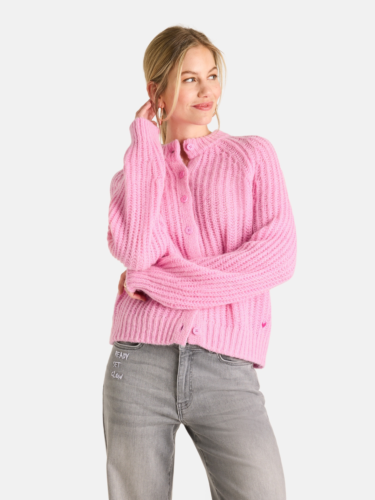 LIEBLINGSSTÜCK Damen Strickjacke "MizaL", pink, Gr. 40, 40% Polyamid, 30% Wolle, 30% Alpaka, Strickjacken, mit Alpakawolle und Wolle