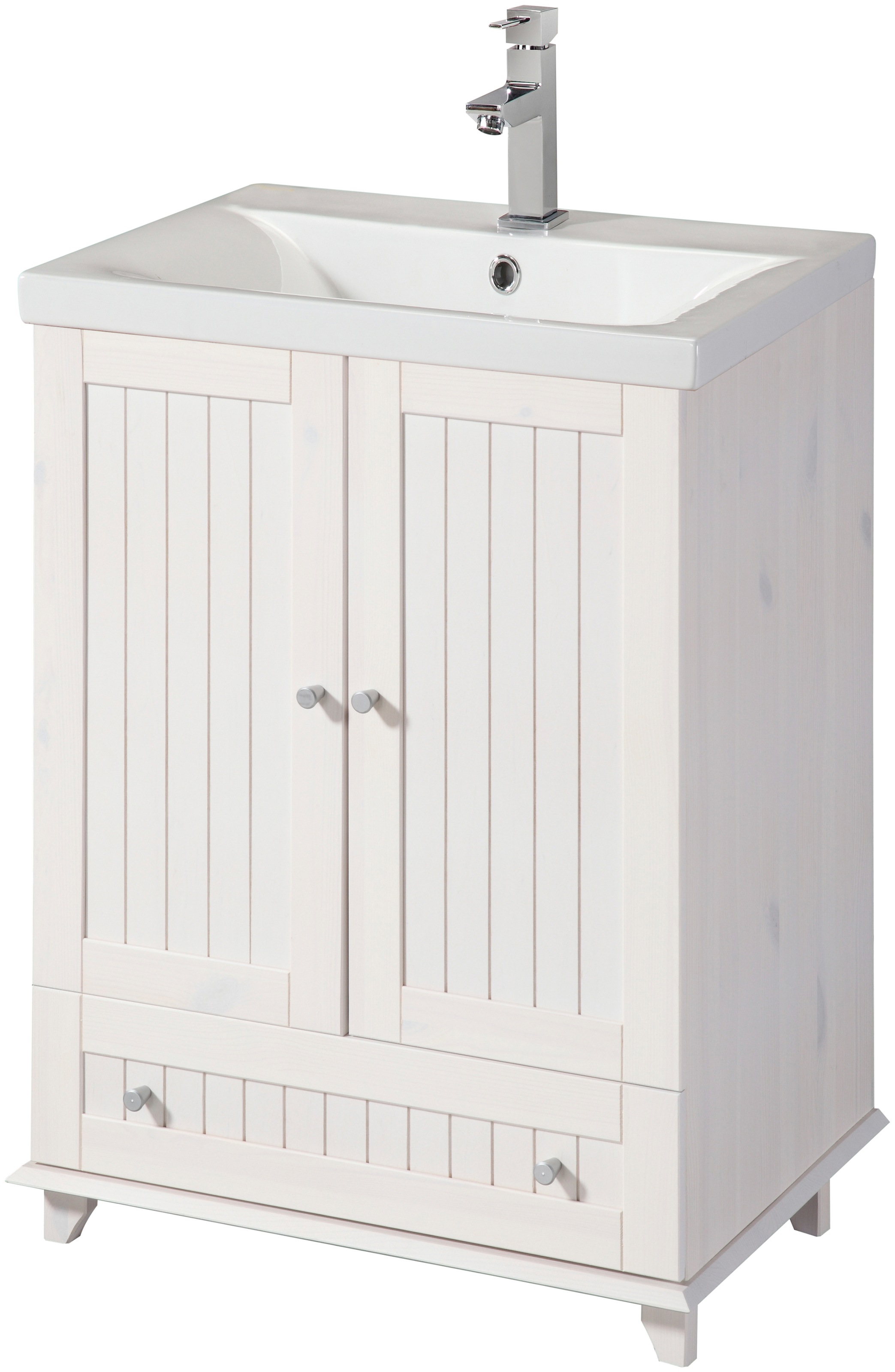 welltime Waschtisch "Venezia" Badmöbel, aus massiver Kiefer, mit Keramikbec günstig online kaufen