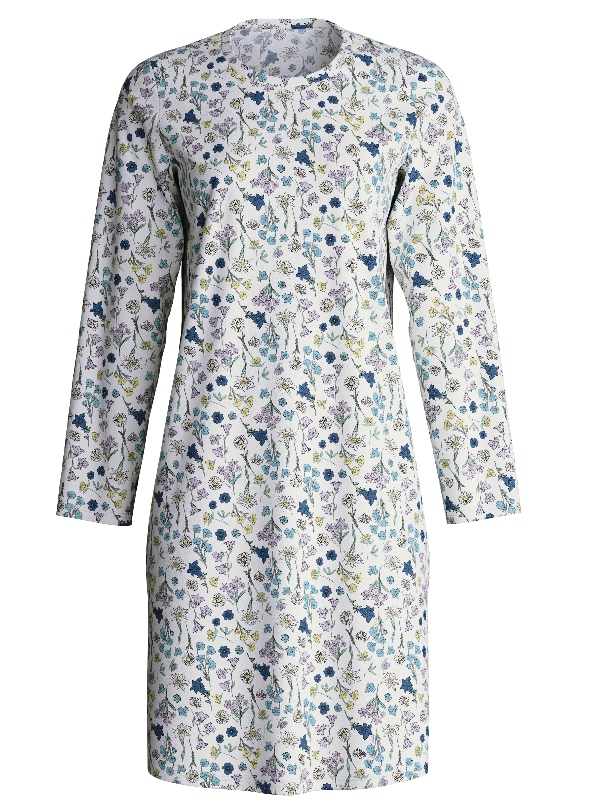 CALIDA Nachthemd "Flower Nights", Allover-Print, Pure Cotton, Langarm, atmu günstig online kaufen
