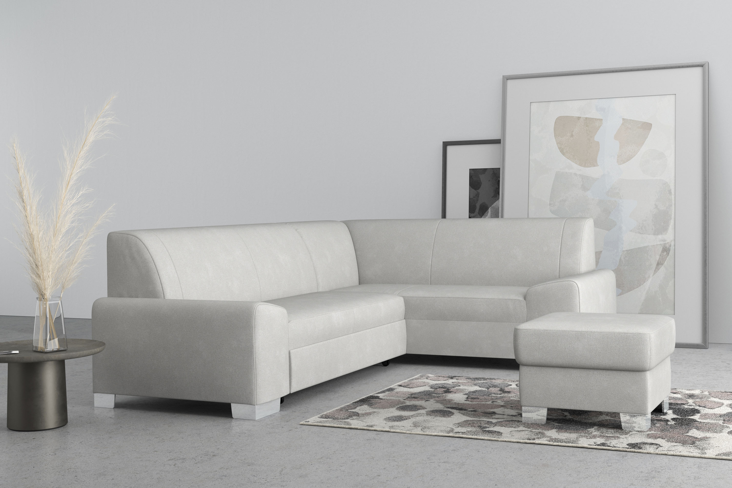 Thumbnail - DOMO collection Ecksofa "Anzio in kubischer Formensprache, flache Armlehnen, L-Form" Wahlweise mit Bettfunktion und Fede...