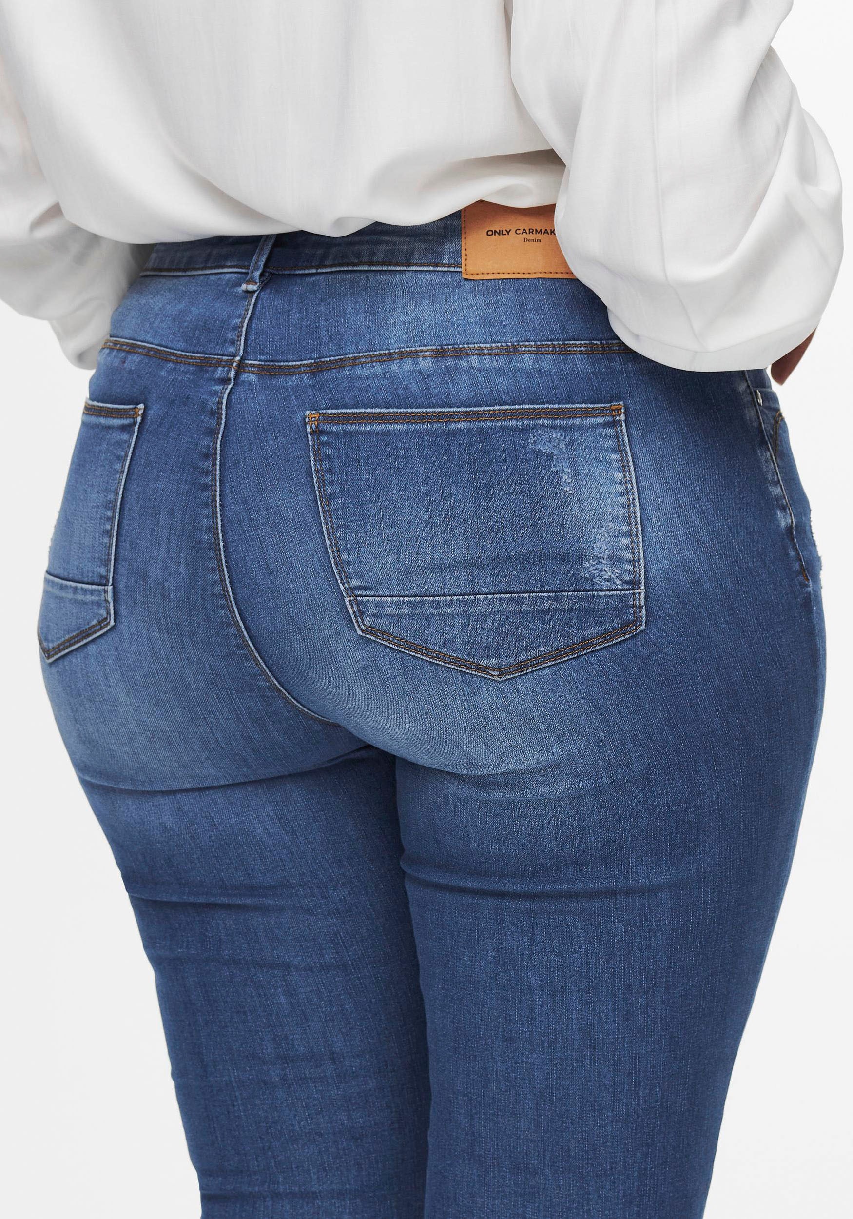 ONLY CARMAKOMA Skinny-fit-Jeans ANKLE für JNS«, SK mit | Beinabschluss ZIP BAUR am REG bestellen Reißverschluss »CARKARLA