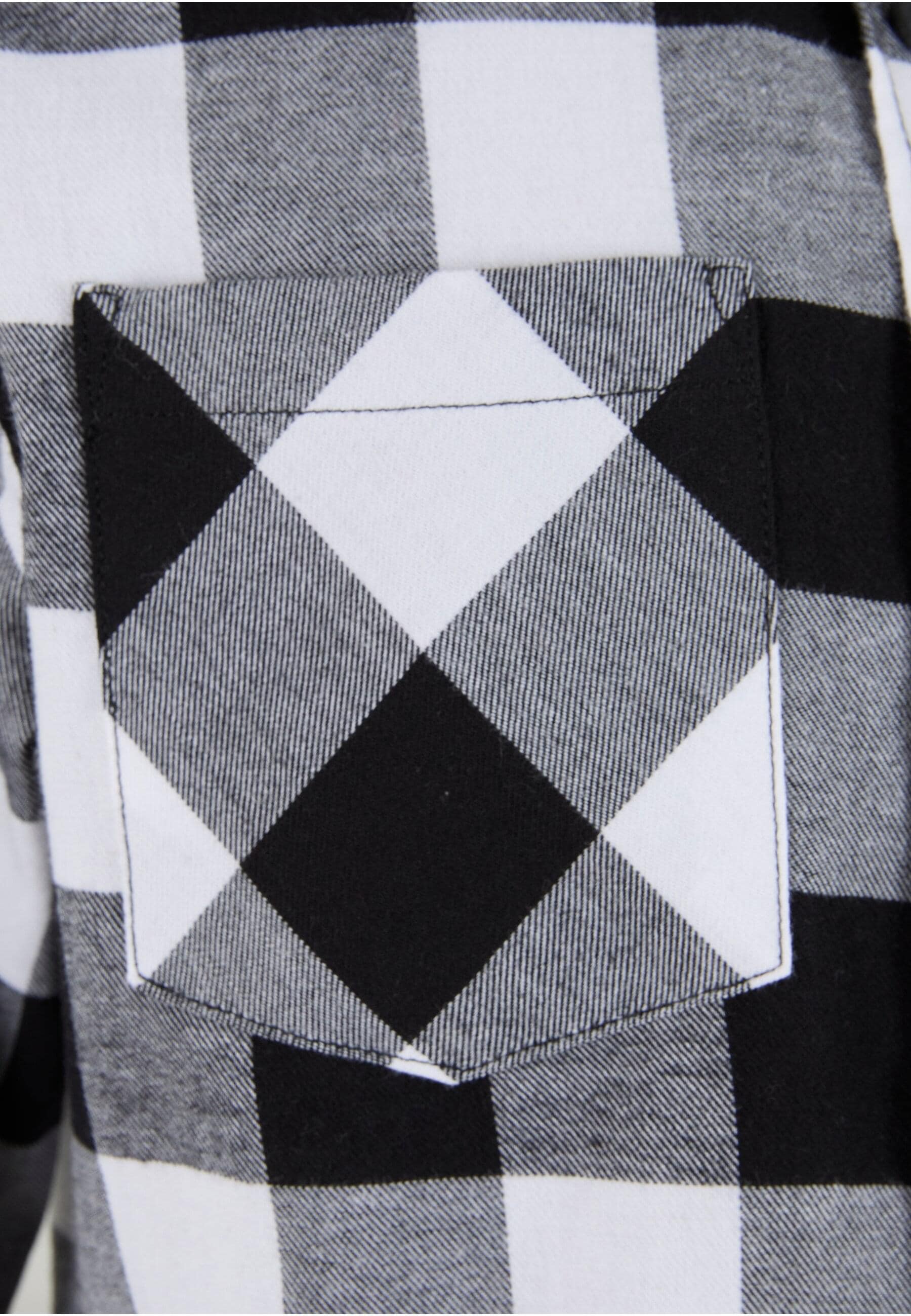 URBAN CLASSICS Langarm-Poloshirt »Urban Classics Herren Boys Checked Flanell Shirt«, (1 tlg.)