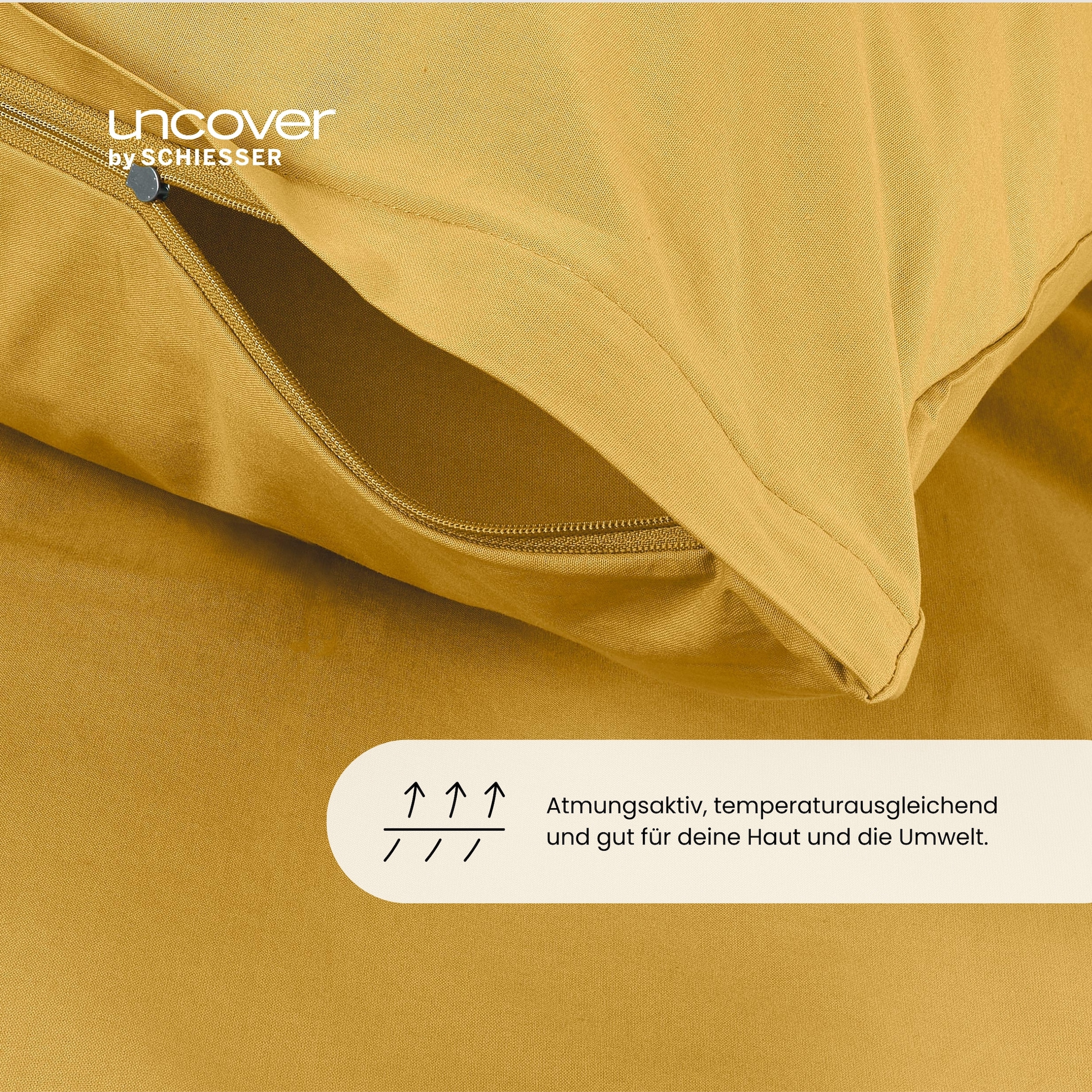 uncover by SCHIESSER Bettwäsche »Soho aus weicher Baumwolle in gedeckten Uni-Farben«, Made in Green