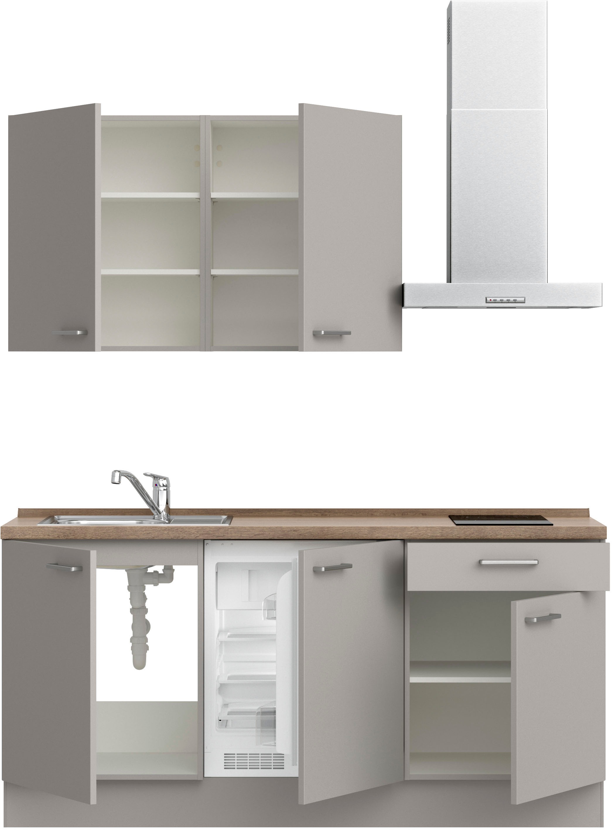 nobilia® Küchenzeile »"Touch I"«, vormontiert, Ausrichtung wählbar, Breite 180 cm, wahlw. mit E-Geräten