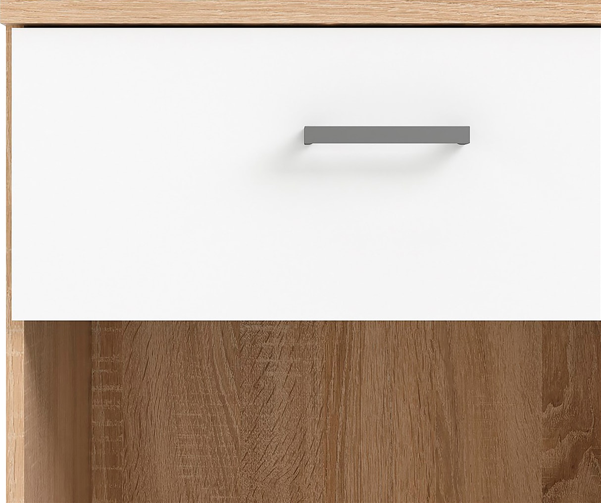 INOSIGN Nachtkommode »Spce«, Mit grauem Stangengriff, einfache Selbstmontage, für Schlafzimmer