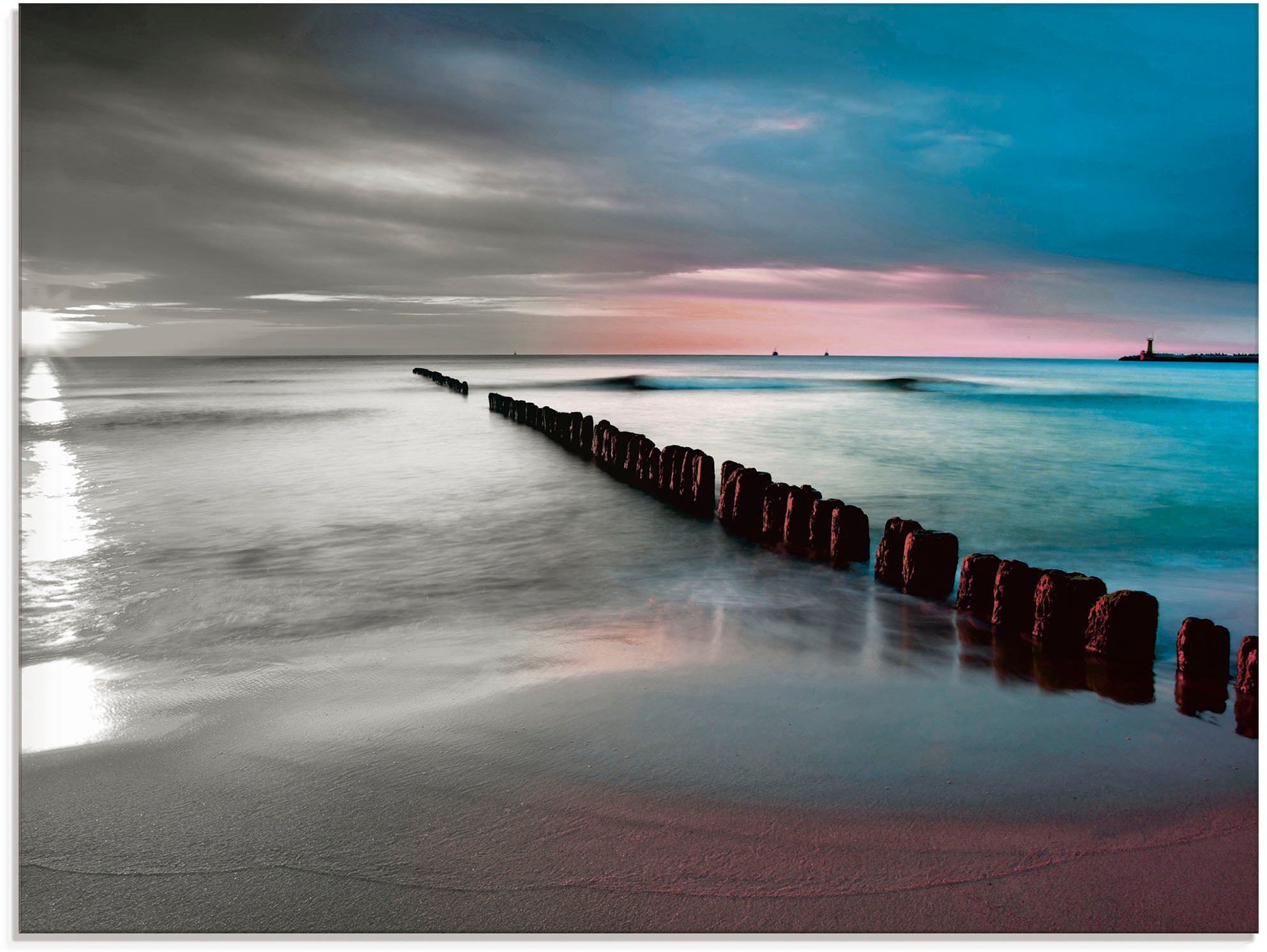 Artland Glasbild "Ostsee mit schönem Sonnenaufgang", Gewässer, (1 St.), in verschiedenen Größen