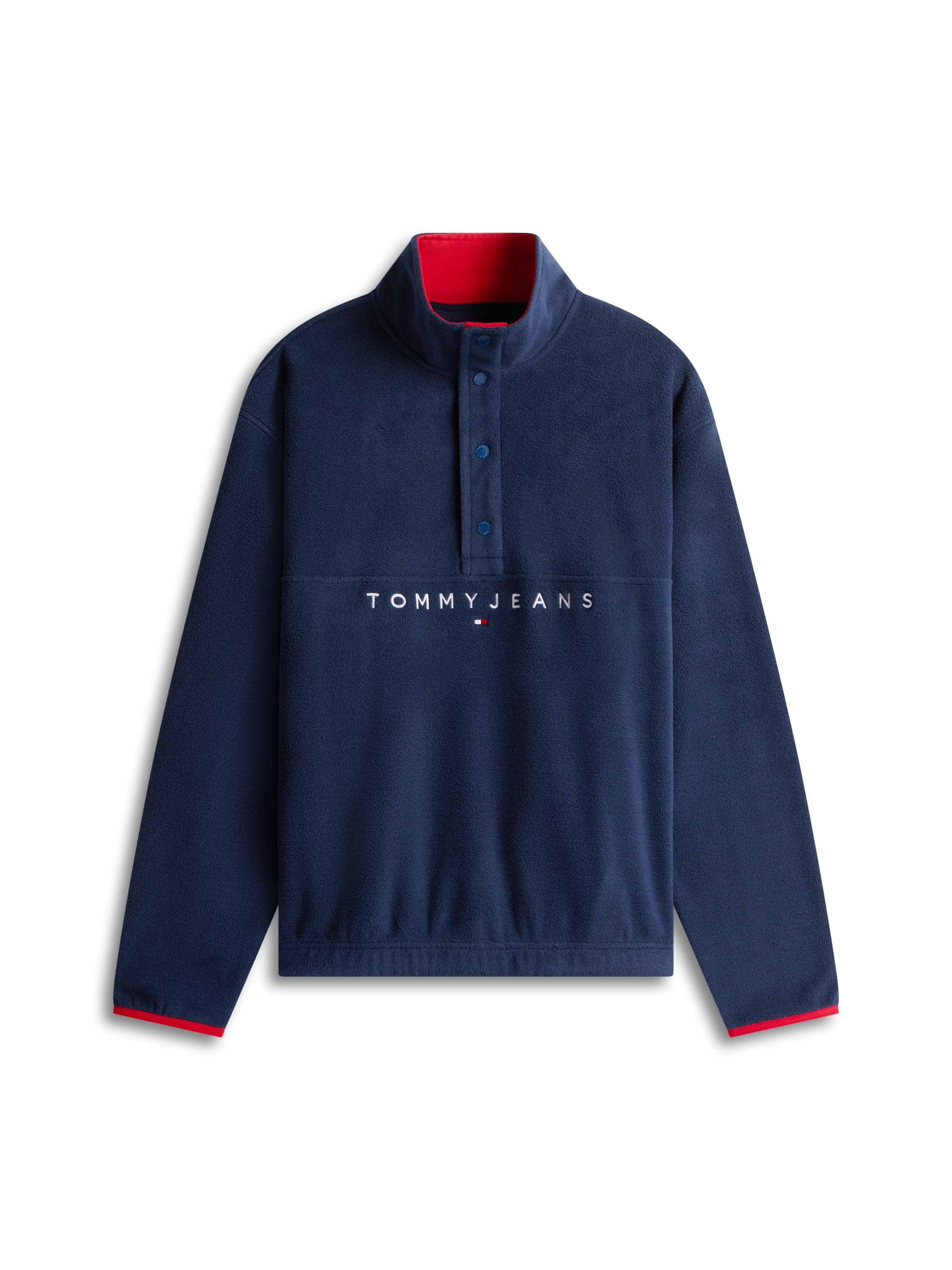Tommy Jeans Fleecepullover »RRELAXED POP LINEAR MOCK POLAR FLEECE«, Relaxed fit mit Stehkragen
