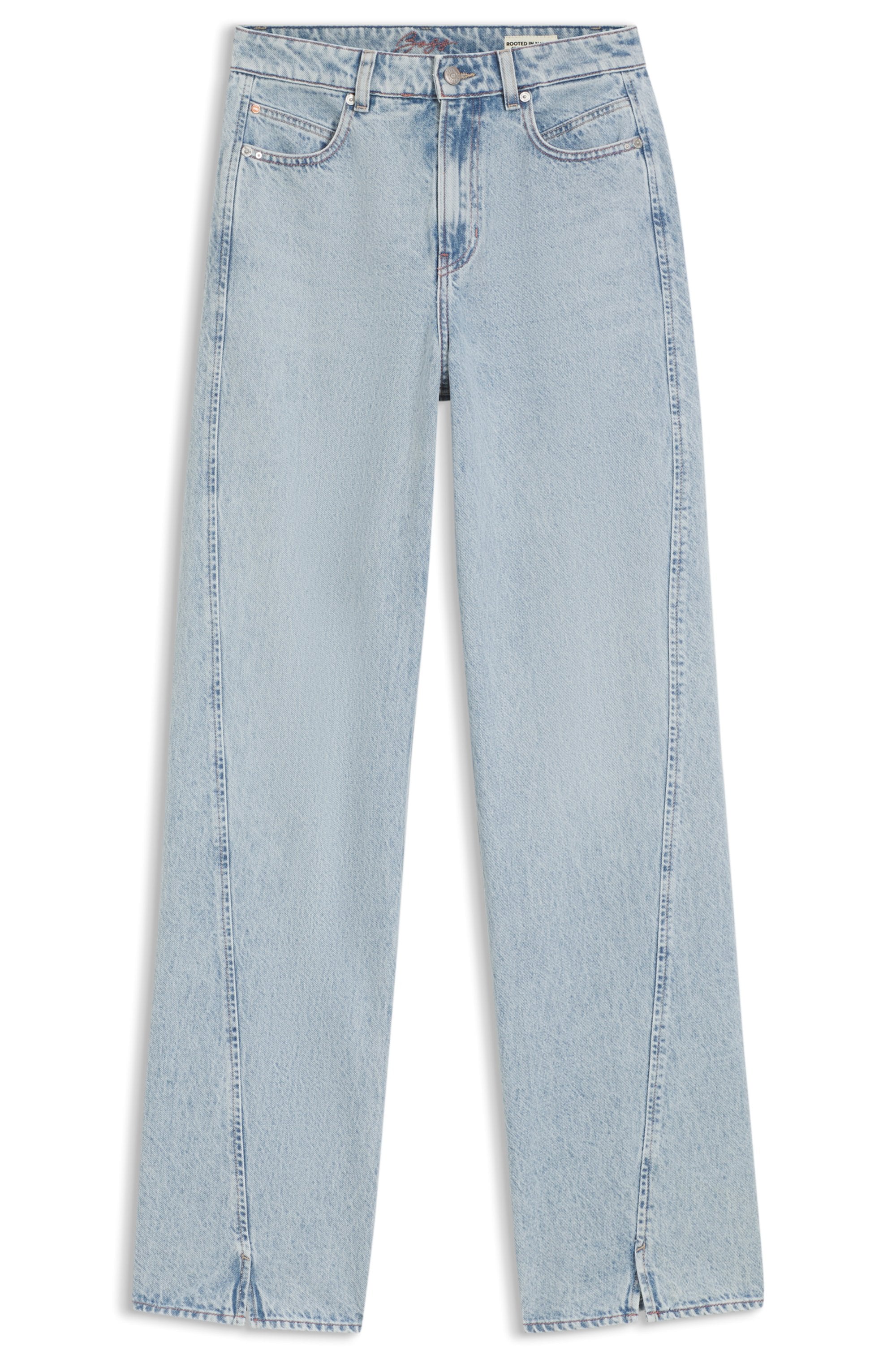 BOSS ORANGE High-waist-Jeans »MARLENE SLIT HR Premium Damenmode« mit Wide Leg-Passform, Schlitz-Details