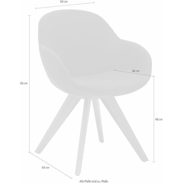 NIEHOFF SITZMÖBEL Schalenstuhl »Coppa«, 2 St., Webstoff MESSINA, 2er Set,  verschiedene Farbvarianten und Funktionen, Sitzhöhe 48 cm bestellen | BAUR