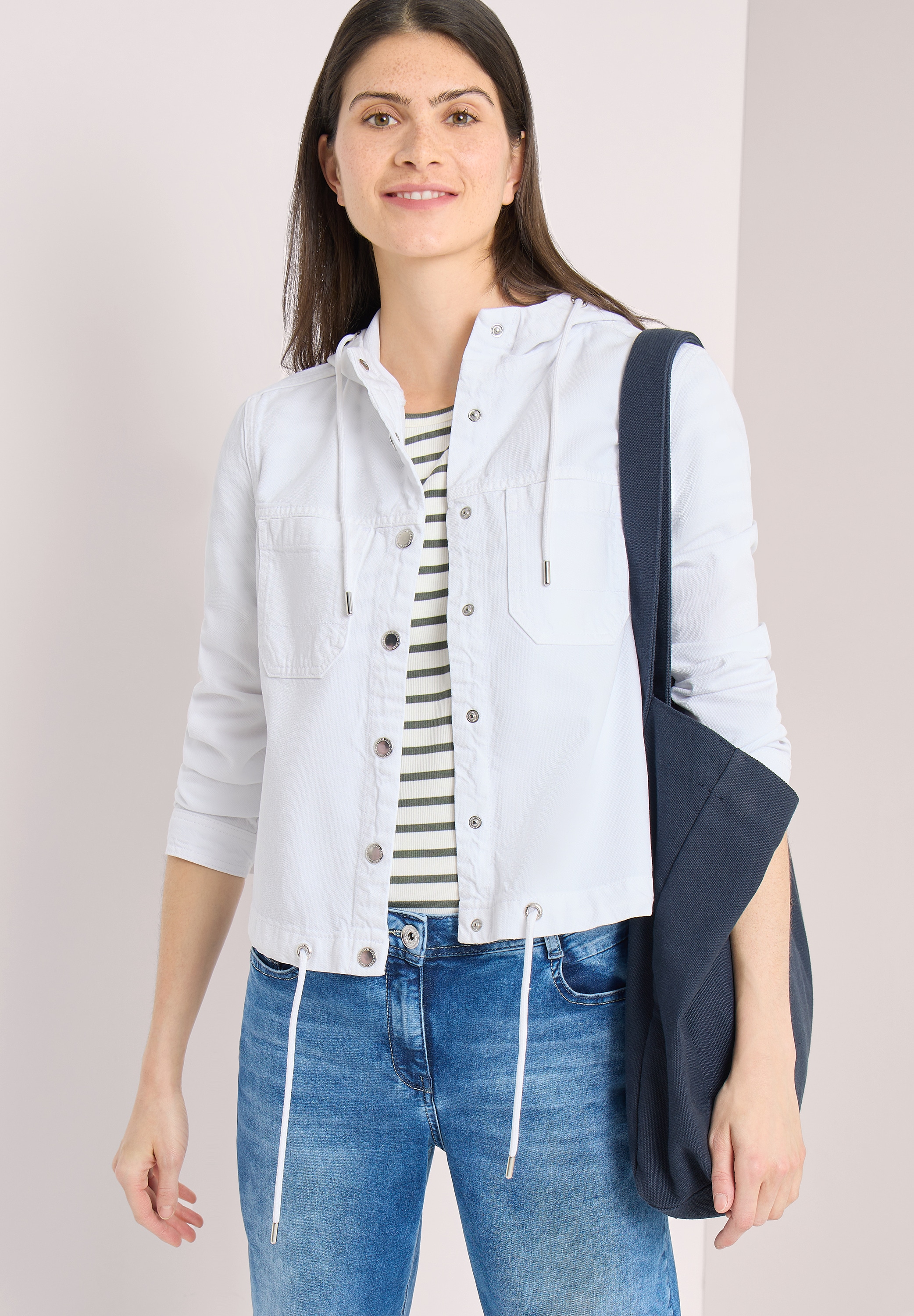 Cecil Jeansjacke mit Kapuze in Denim-Optik