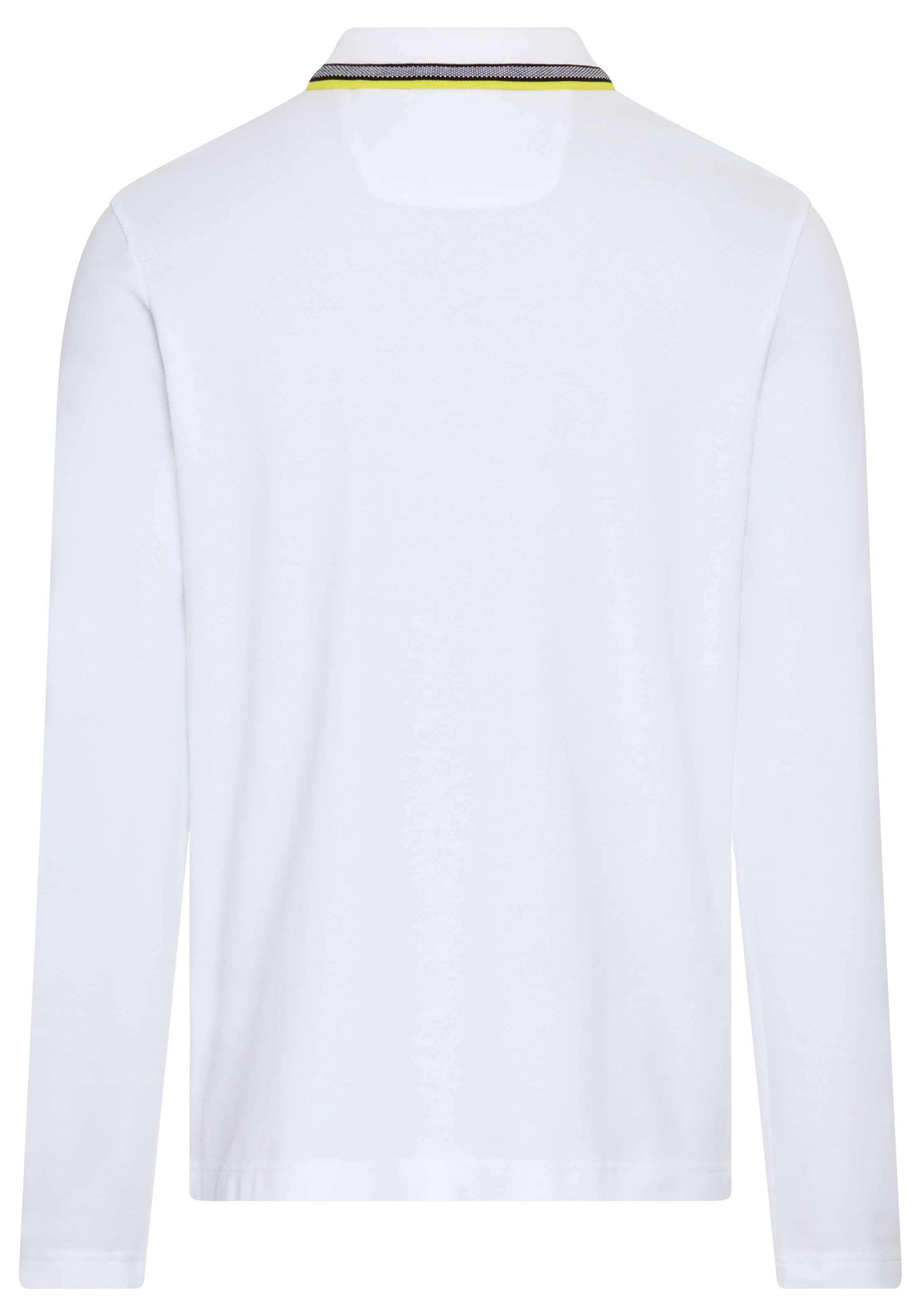 BOSS GREEN Langarm-Poloshirt »Plisy«, mit Streifen am Kragen