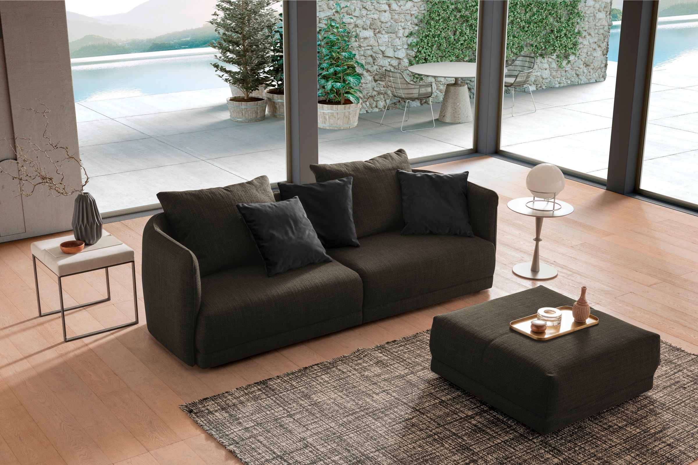 designwerk Hocker "New York, anmutender Designhocker", in hochwertiger Vera günstig online kaufen