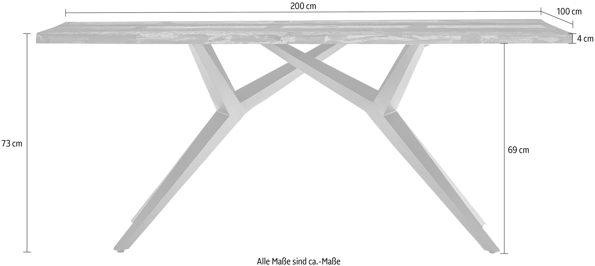 SIT Esstisch, Platte Altholz lackiert