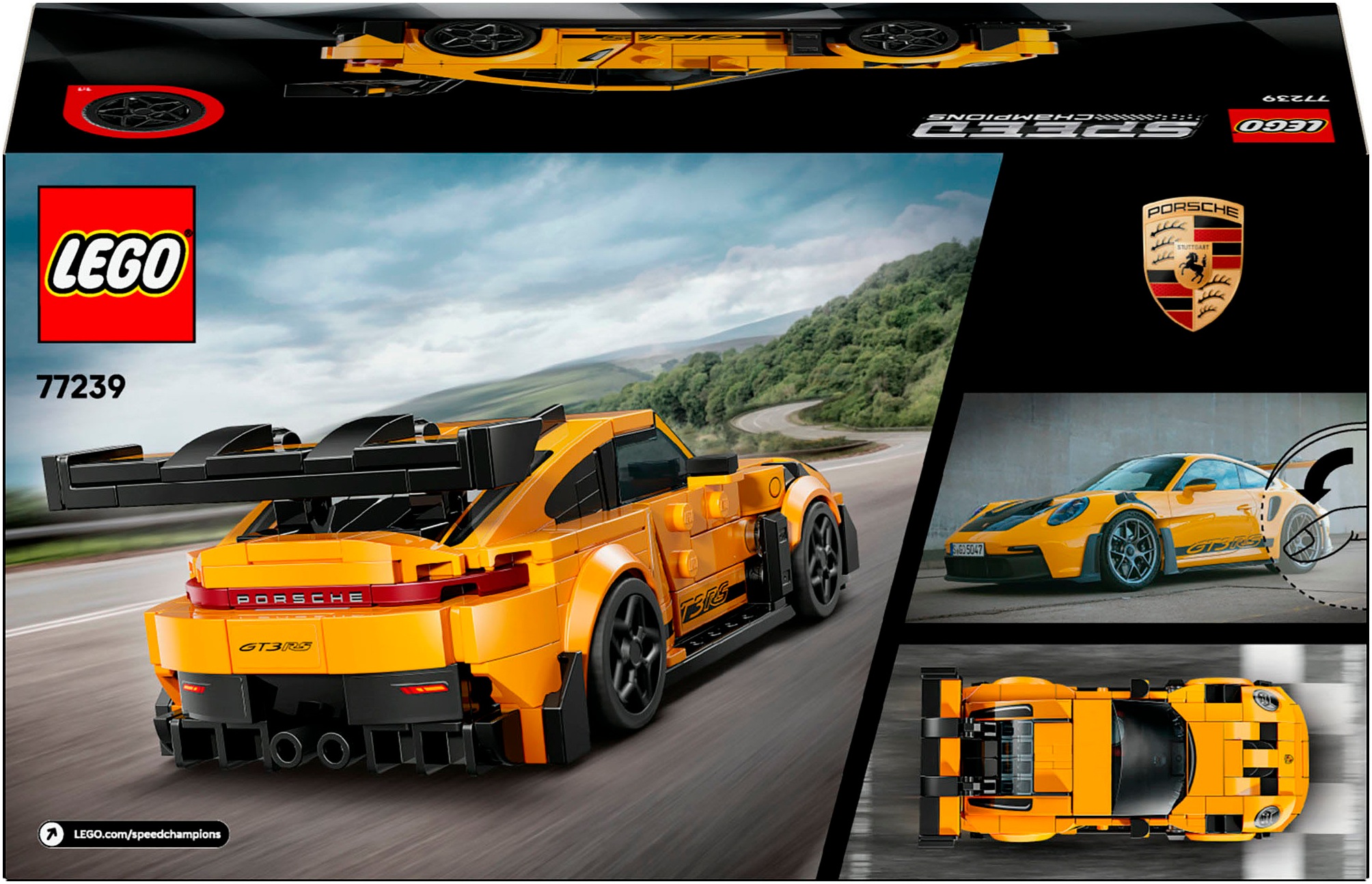 LEGO® Konstruktionsspielsteine »Porsche 911 GT3 RS Supersportwagen (77239), LEGO Speed Champions«, (348 St.), Made in Europe
