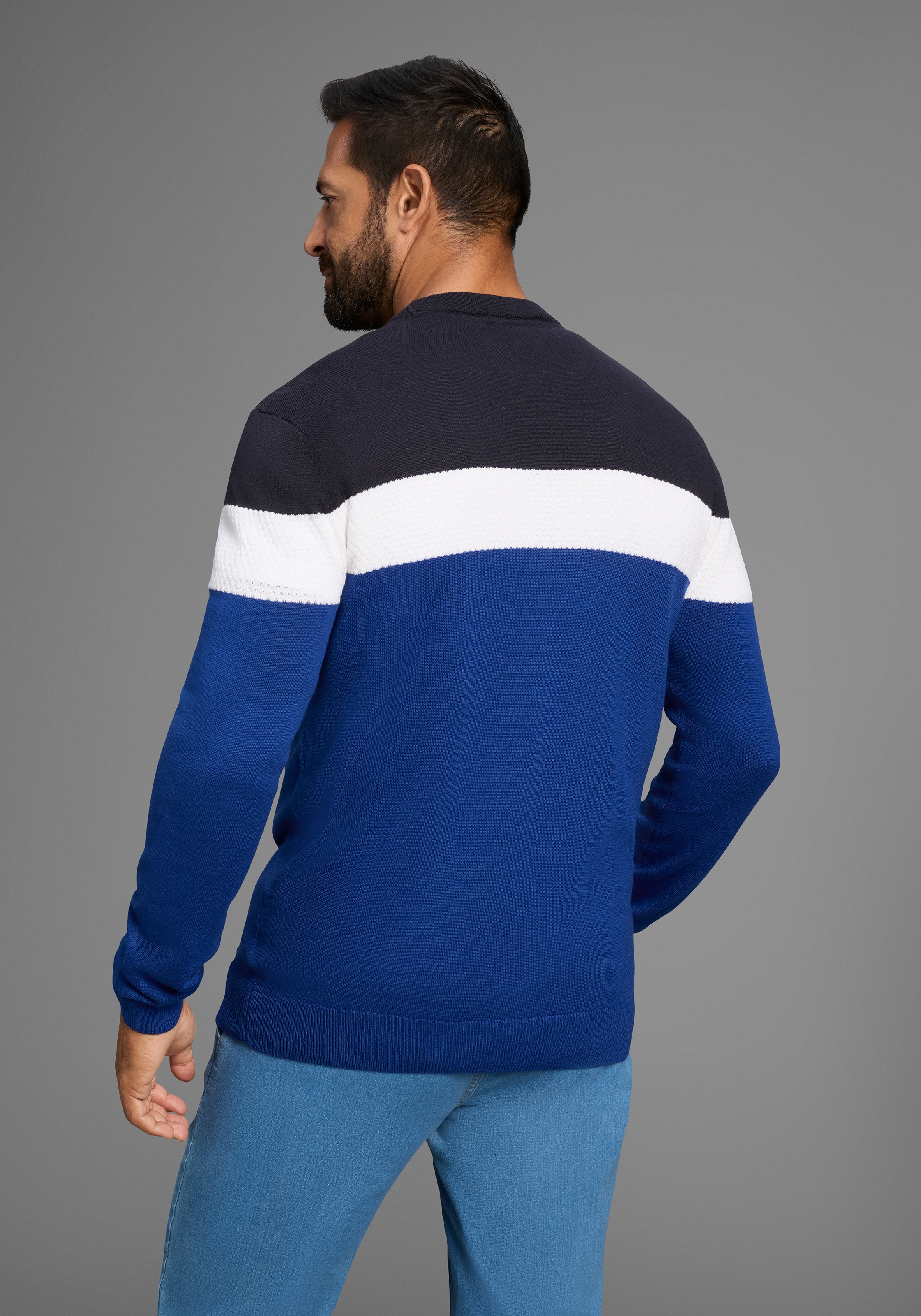 H.I.S Rundhalspullover "neue Farben", Colorblocking, in leichter Strickqual günstig online kaufen
