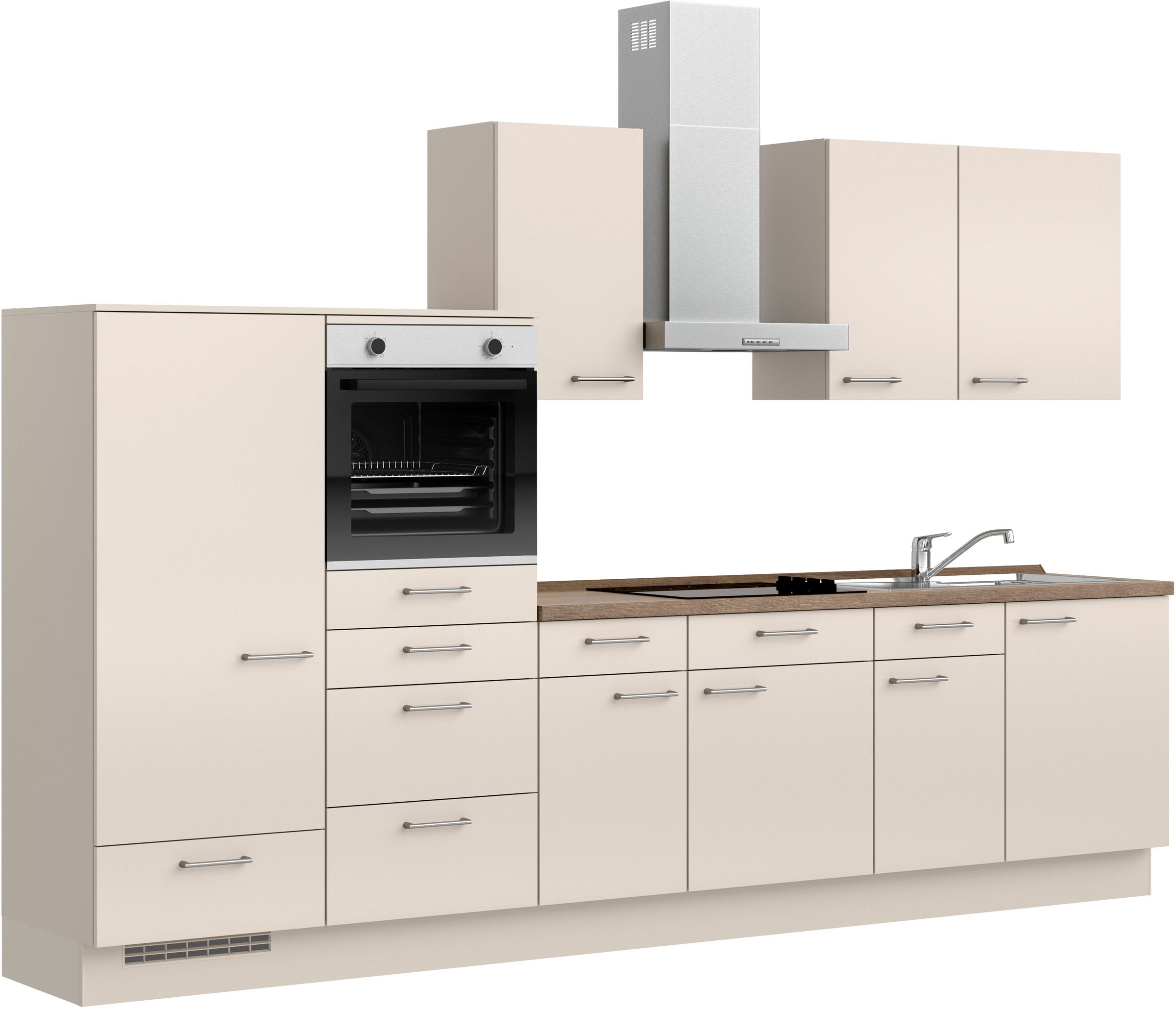 nobilia® Küchenzeile »"Laser I"«, vormontiert, Ausrichtung wählbar, Breite 330 cm, wahlw. mit E-Geräten