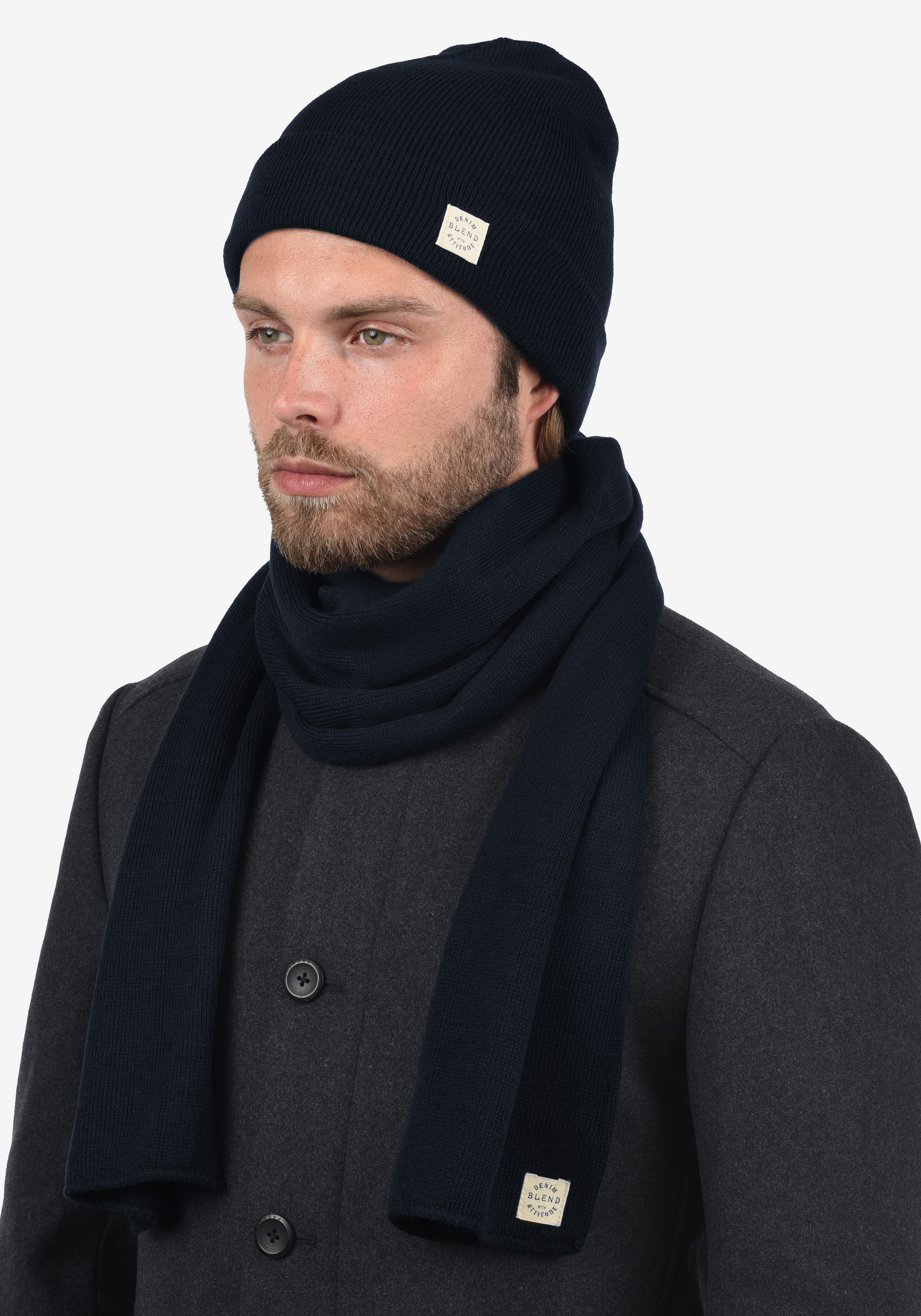 Blend Strickschal »BHScar« Schal mit Logobadge