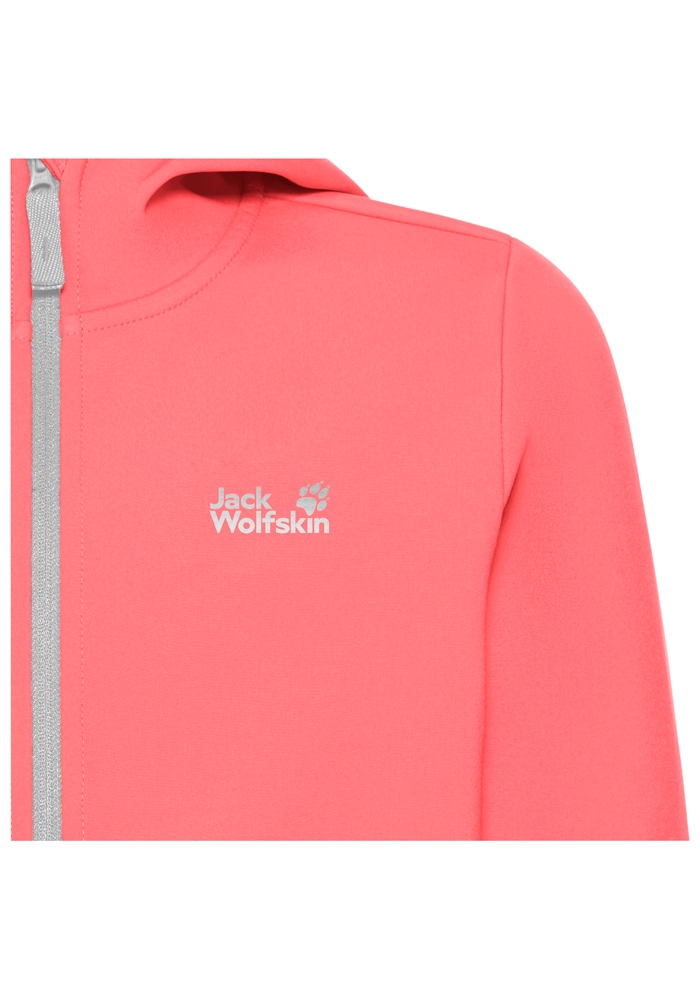 Jack Wolfskin Softshelljacke »FOURWINDS JACKET KIDS«, mit Kapuze, Winddicht, atmungsaktiv, Übergangsjacke