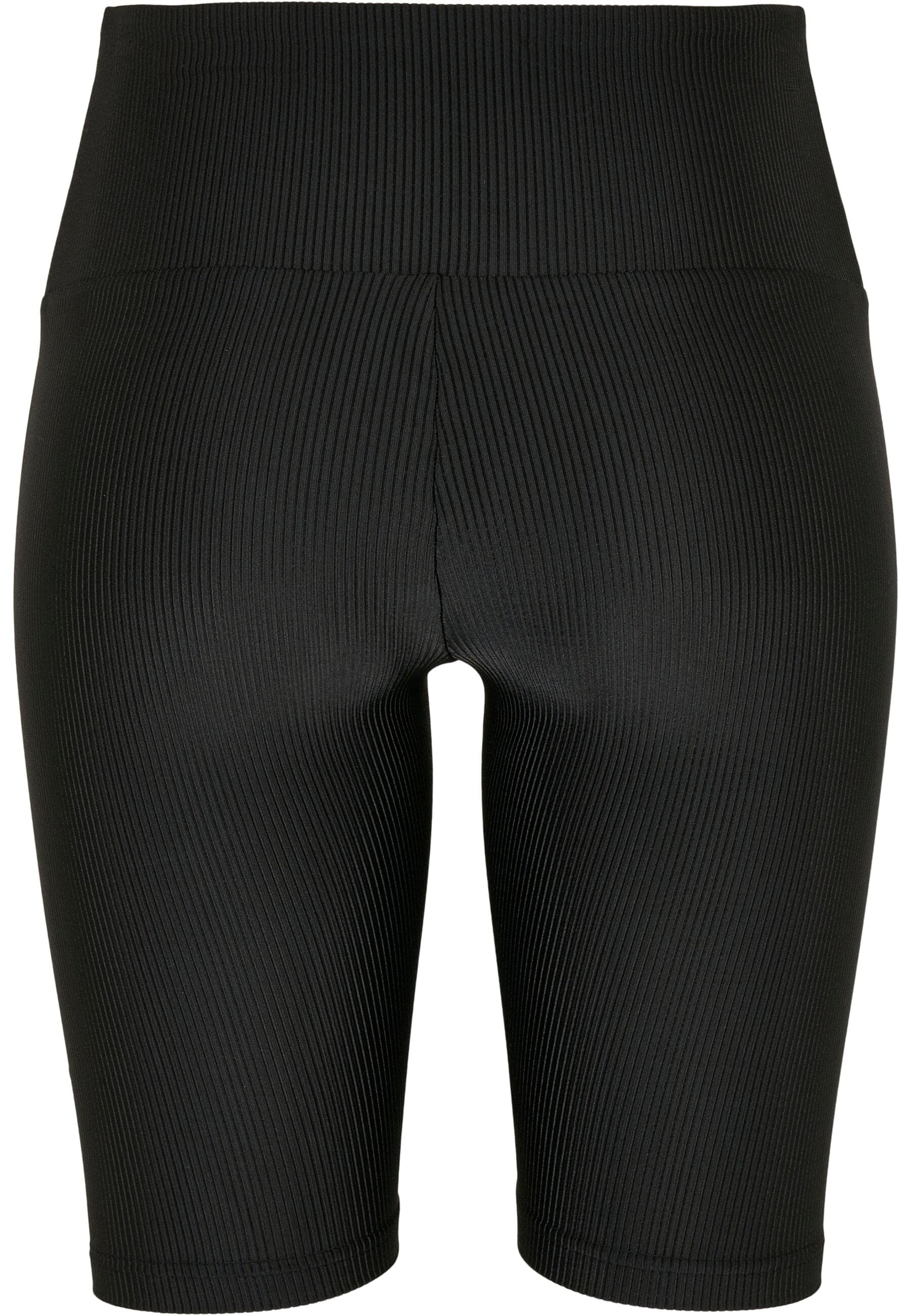 URBAN CLASSICS Stoffhose »Urban Classics Damen Ladies High Waist Shiny Rib Cycle Shorts«, (1 tlg.)