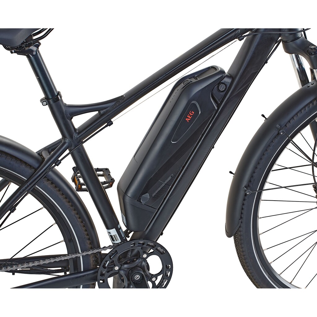 Prophete E-Bike »Prophete Graveler e7000«, 10 Gang, Shimano, Deore, Heckmotor 250 W, (mit Gepäckträgertasche)