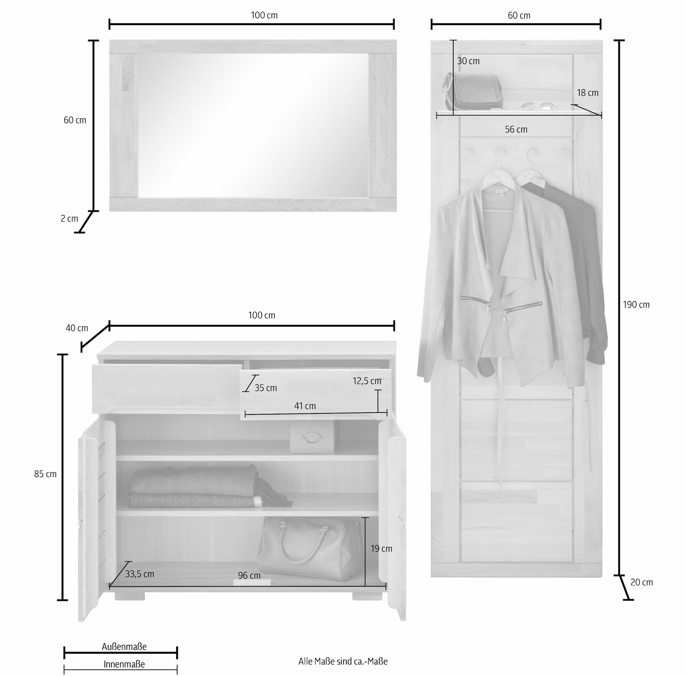 Woltra Garderoben-Set »Vetro«, (Set, 3 St.)