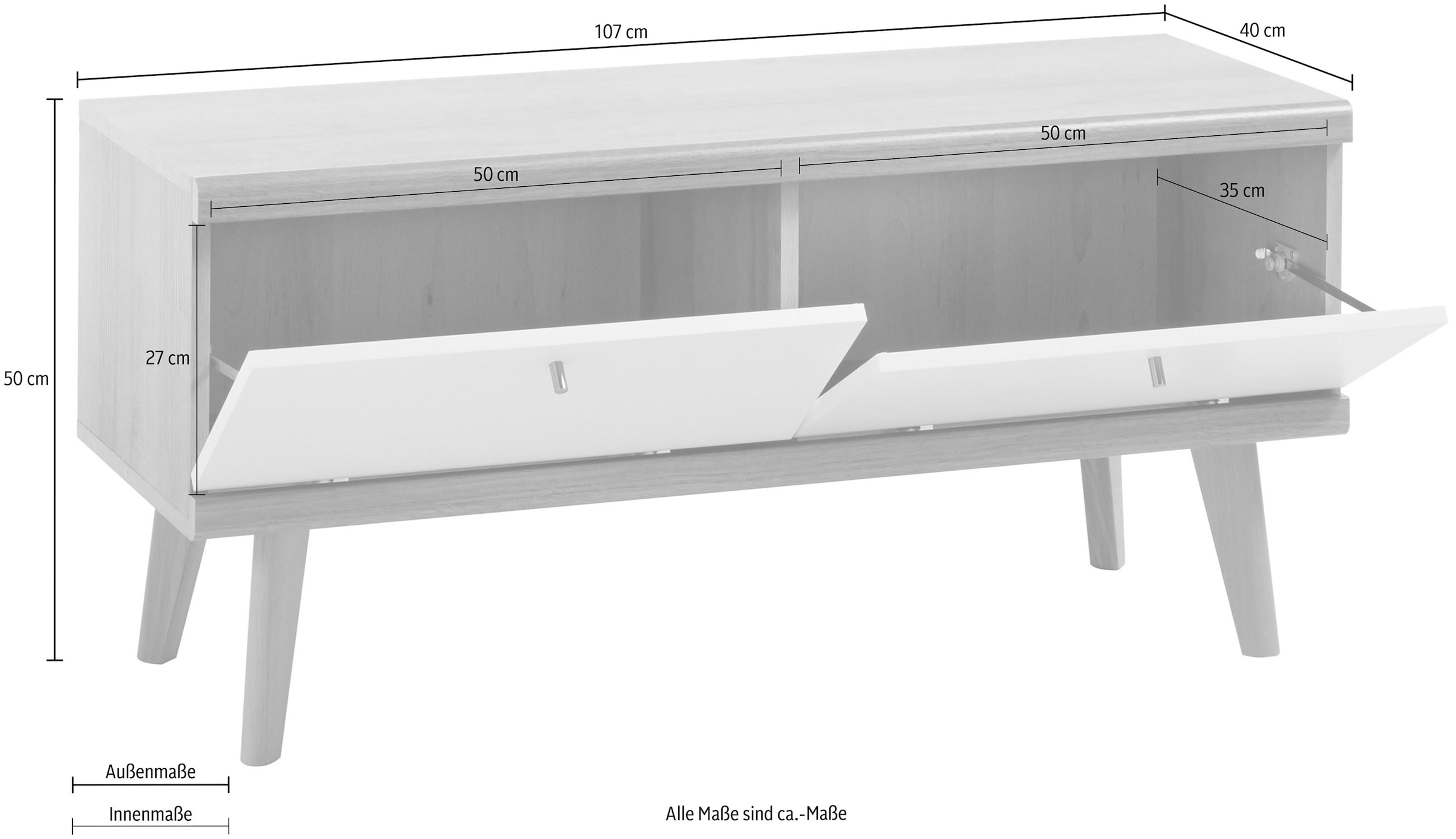 andas Lowboard »Merle«, Scandi Design, Breite 107 cm