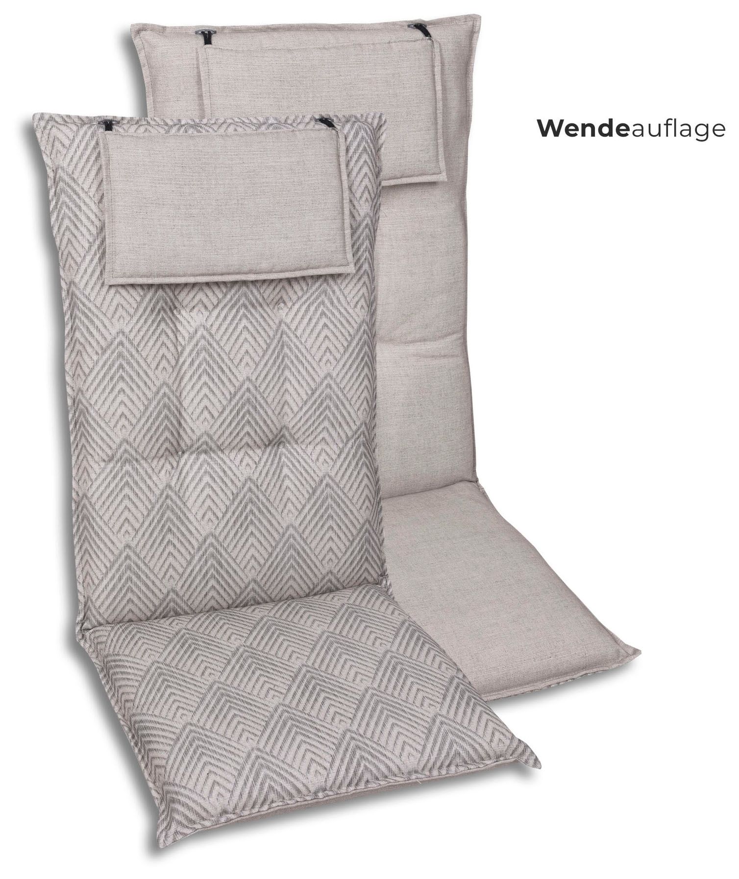 GO-DE Hochlehnerauflage Grafik Pfeile beige - Maße BxLxH ca.: 50 cm x 120 cm x 7 cm