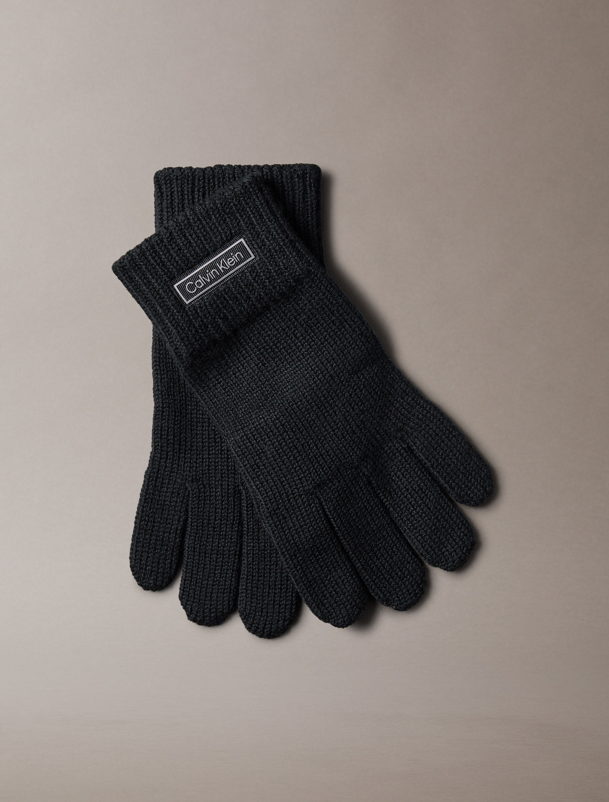 Calvin Klein Strickhandschuhe Rippstrick, warme Wollmix-Qualität