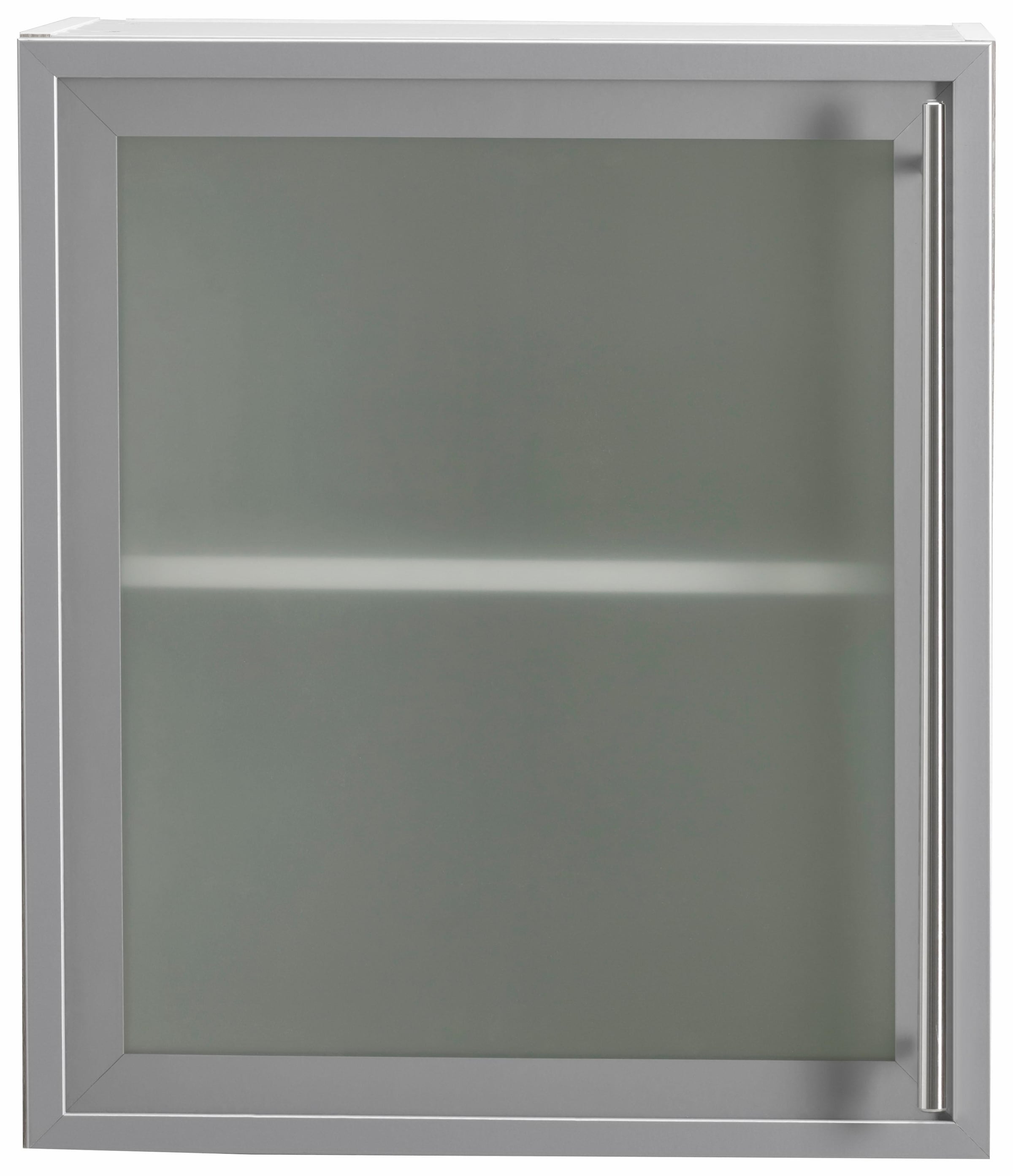 OPTIFIT Glashängeschrank mit Glasrahmentür in Alu-Optik, Breite 50 cm