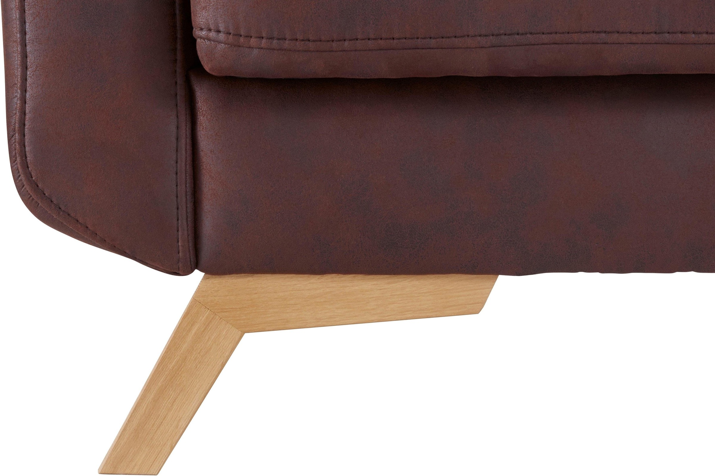 exxpo - sofa fashion 3-Sitzer »Fiord, aktuelles Design, tolle Detailverarbeitung im Sitz und Rücken«, bequem, wahlweise Kippcouch mit Bettfunktion und Bettkasten, Holzfuß