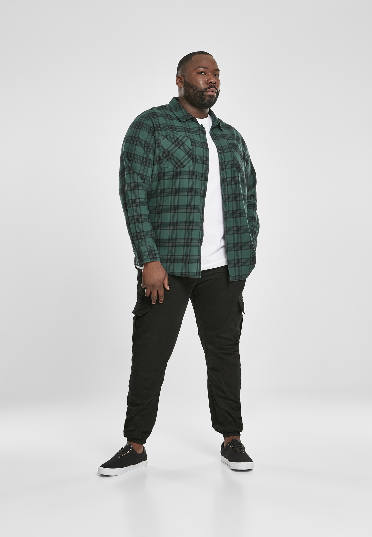 URBAN CLASSICS Langarmshirt »Herren Checked Flanell Shirt 7«, (1 tlg.)