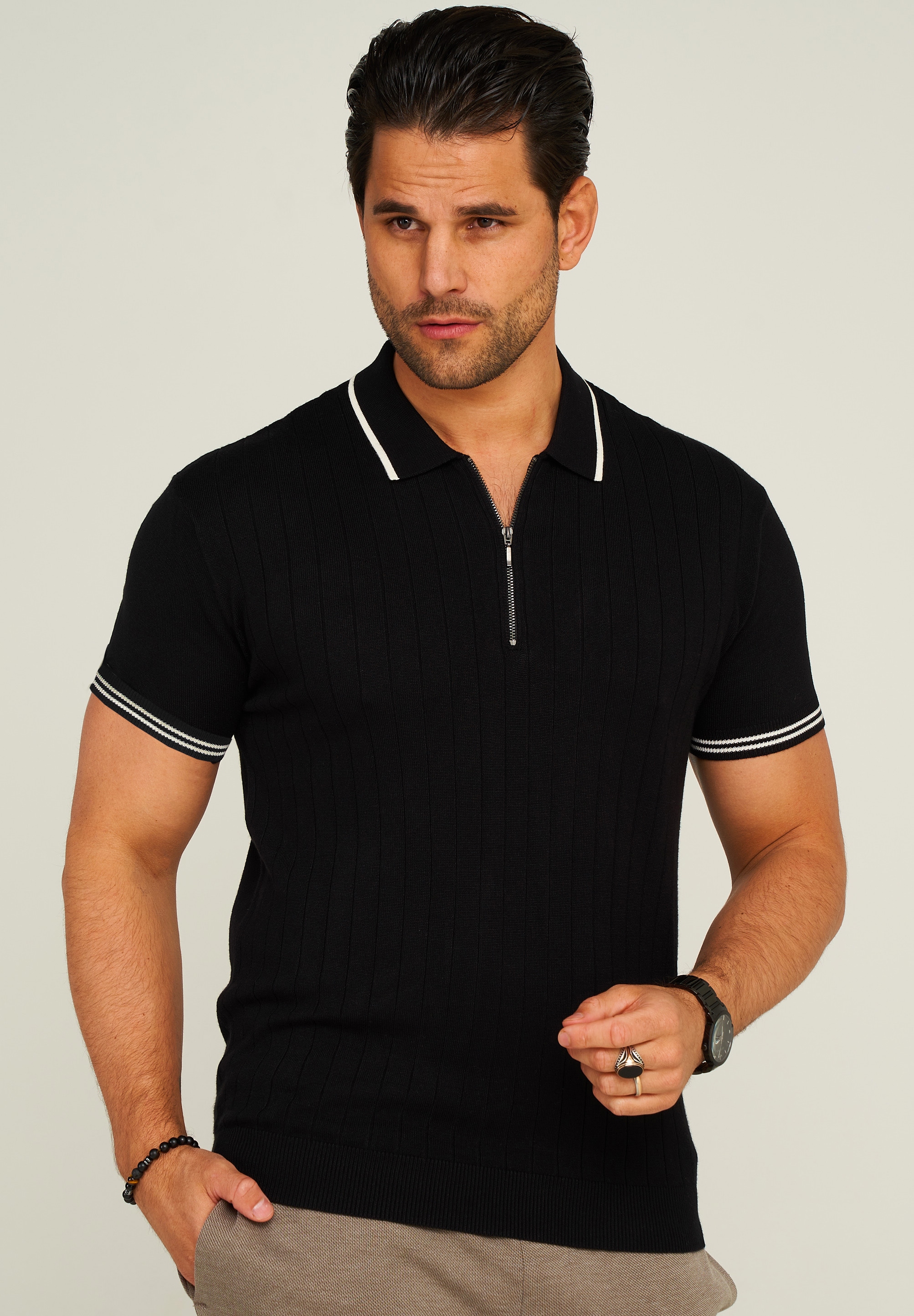 Poloshirt »ZIP KNIT-POLO«, mit Reißverschluss