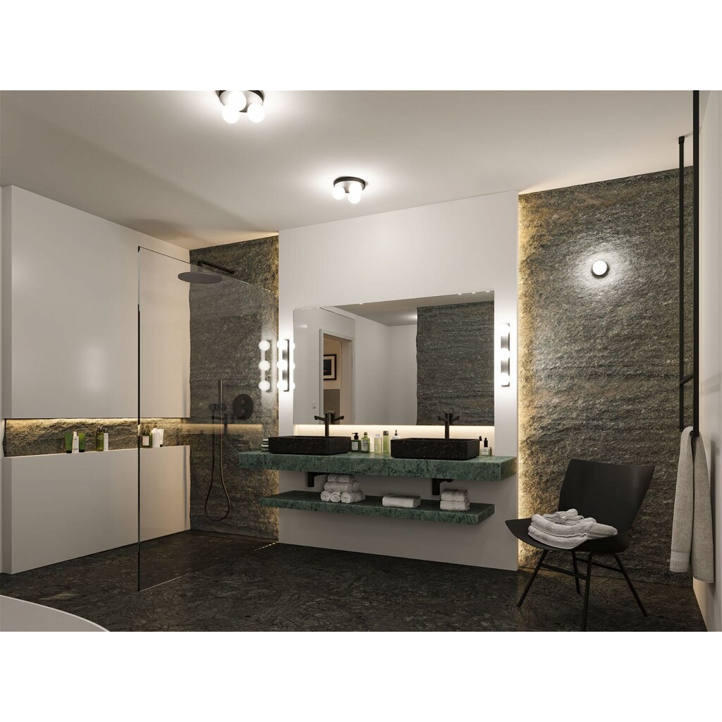 Paulmann Deckenleuchte »Selection Bathroom Gove IP44 max. 3x20W Rondel Glas/Metall«, 3 flammig-flammig